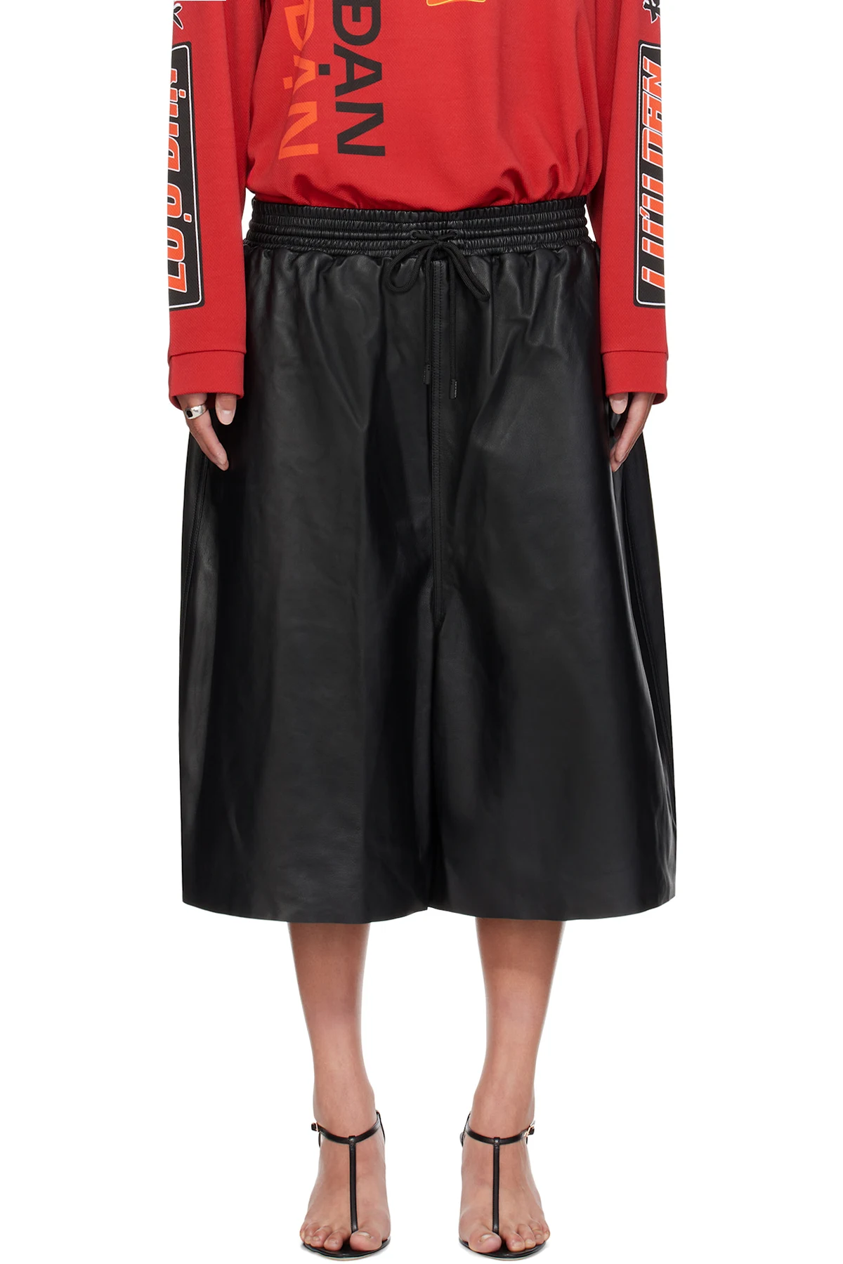 Black B Ball Leather Pants