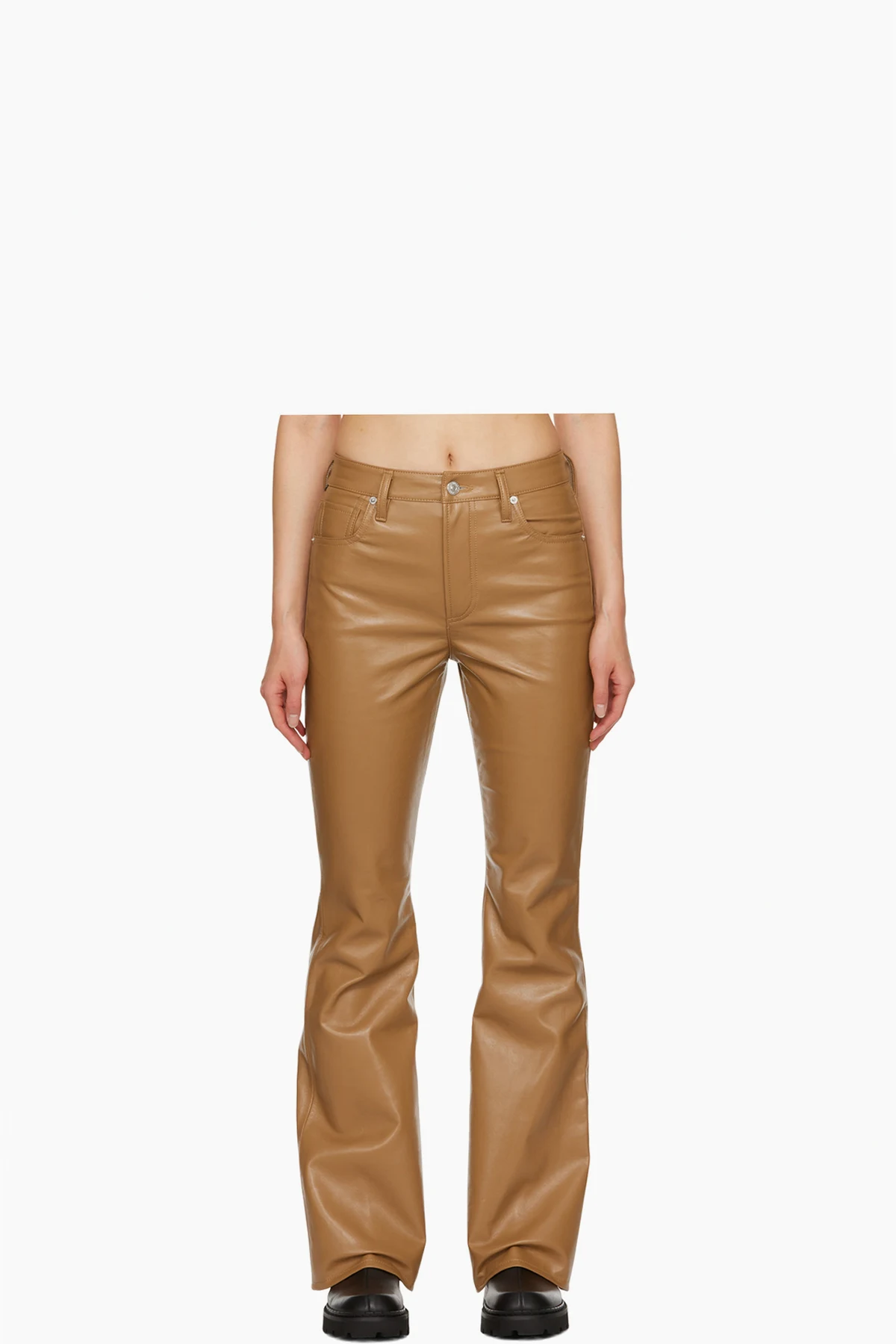 Tan Lilah Leather Pants