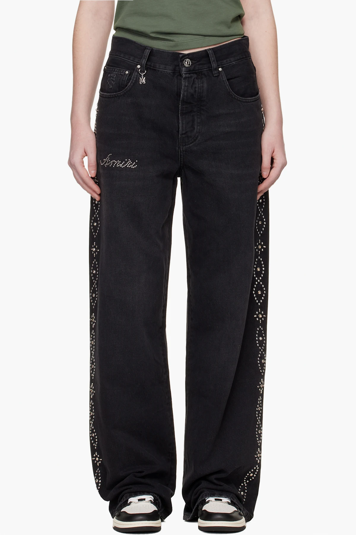 Black Stud Baggy Jeans