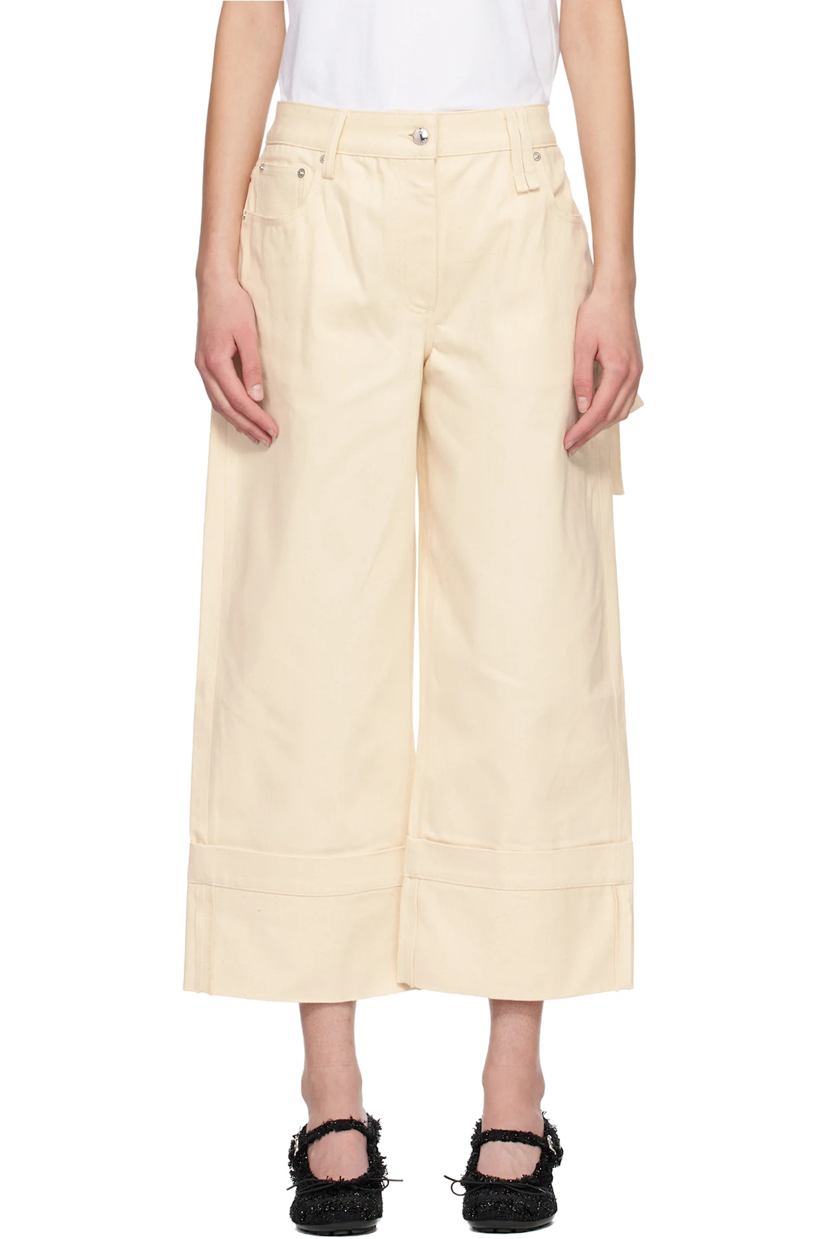 Off-White Straight Leg Bow Loop Jeans