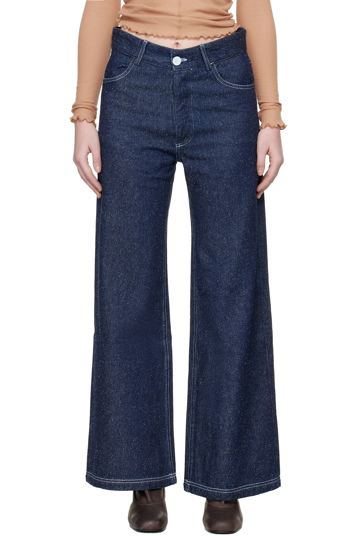 Navy Tajo Wide Jeans