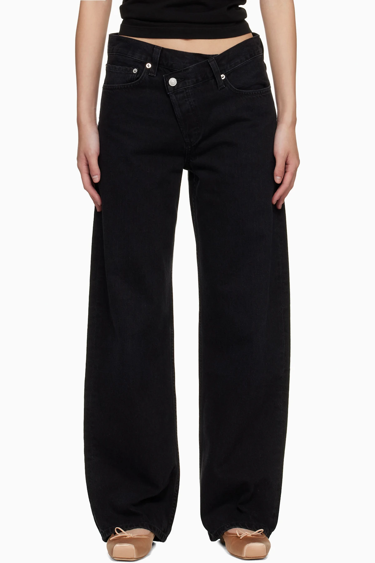 Black Arc Criss Cross Jeans