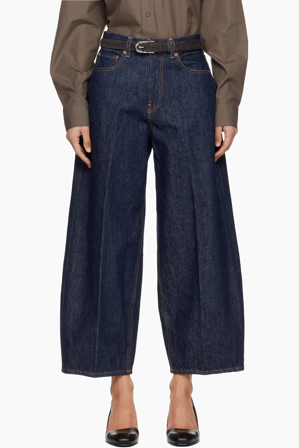 Blue Cropped Roomy Jeans