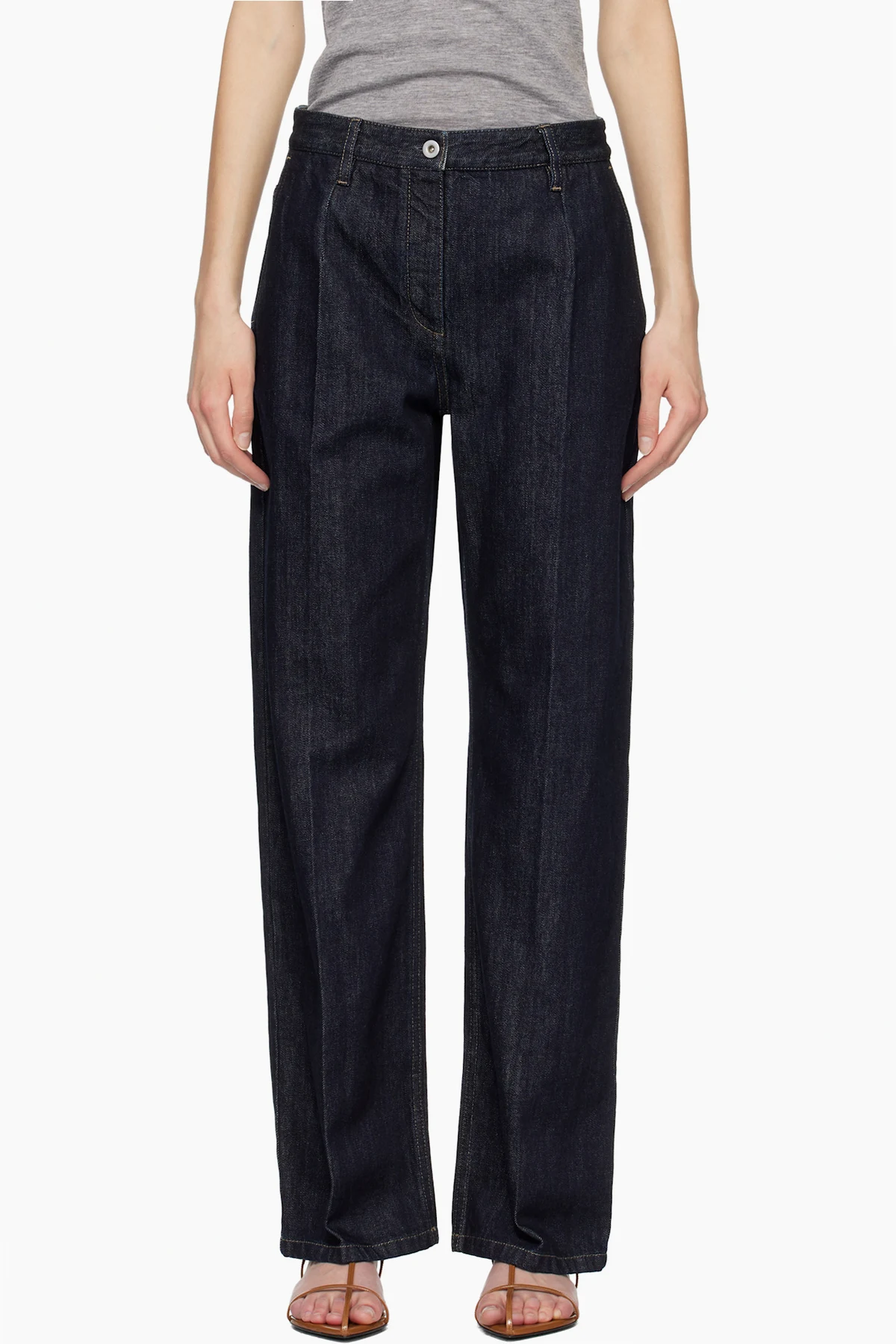 Navy Straight Leg Jeans