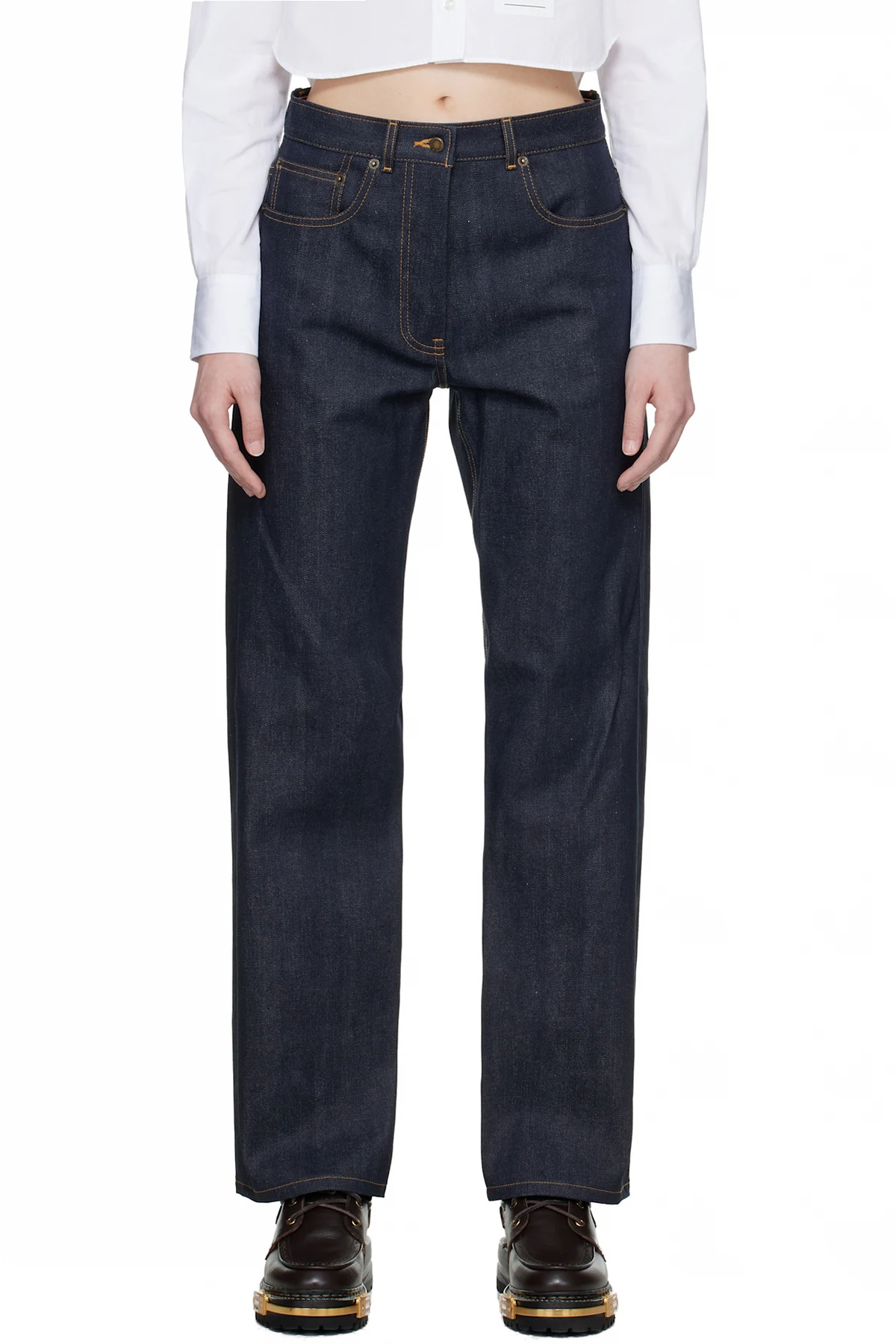 Navy Selvedge 5-Pocket Jeans