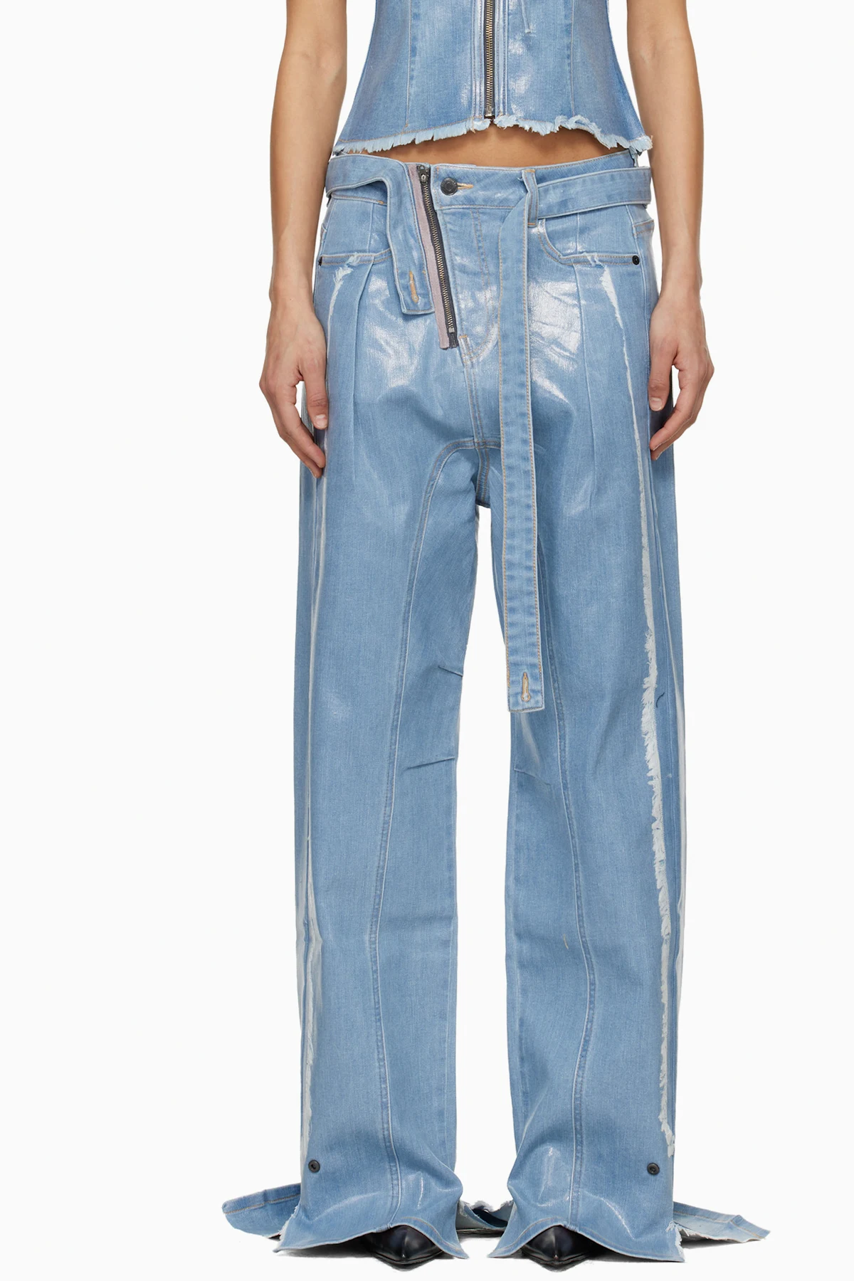 Blue Glazed Baggy Jeans