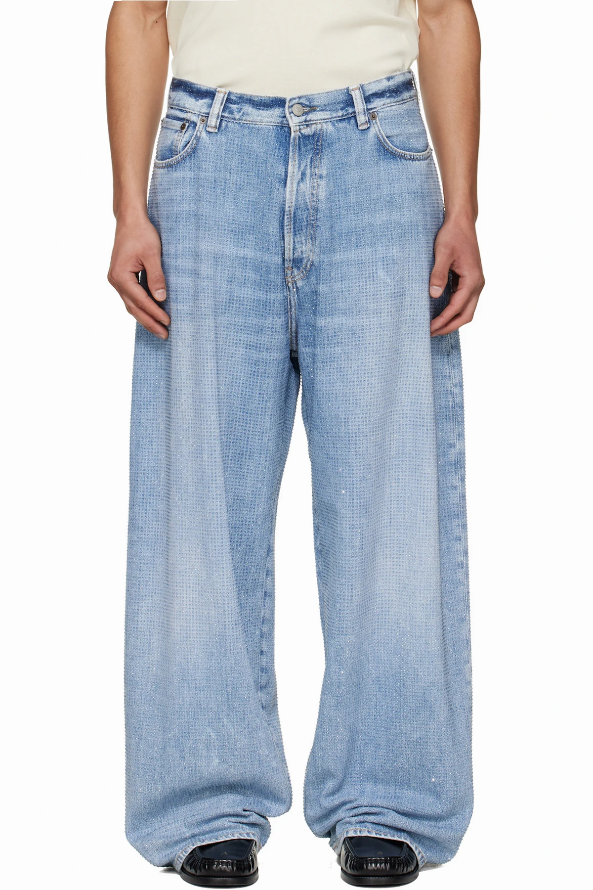 Blue Loose Rhinestone 2023 Jeans