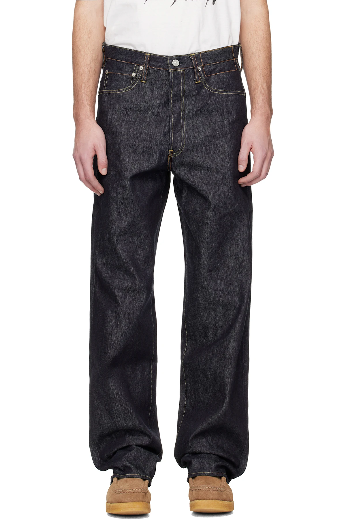 Navy Social Sculpture 01 Ex WD Unwashed Jeans