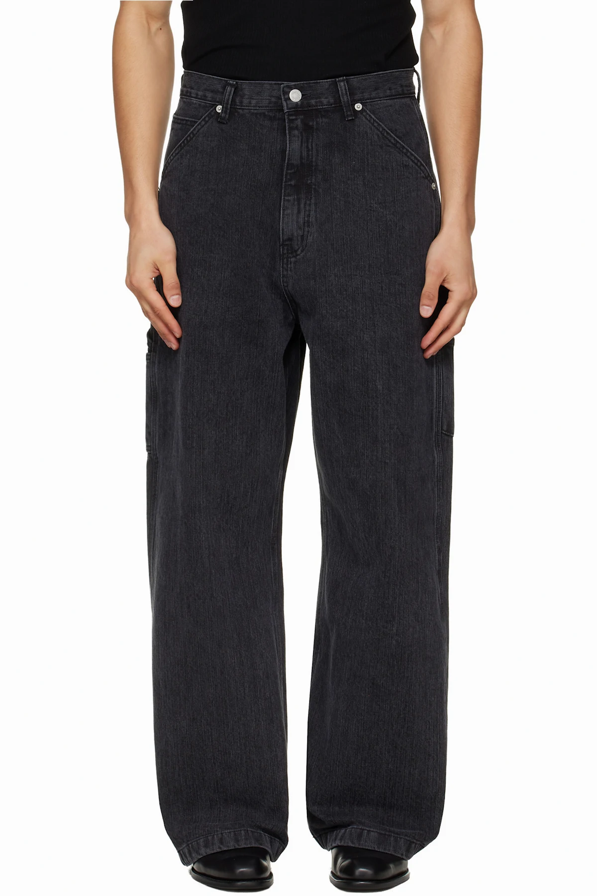 Black Cord Twill Work Jeans