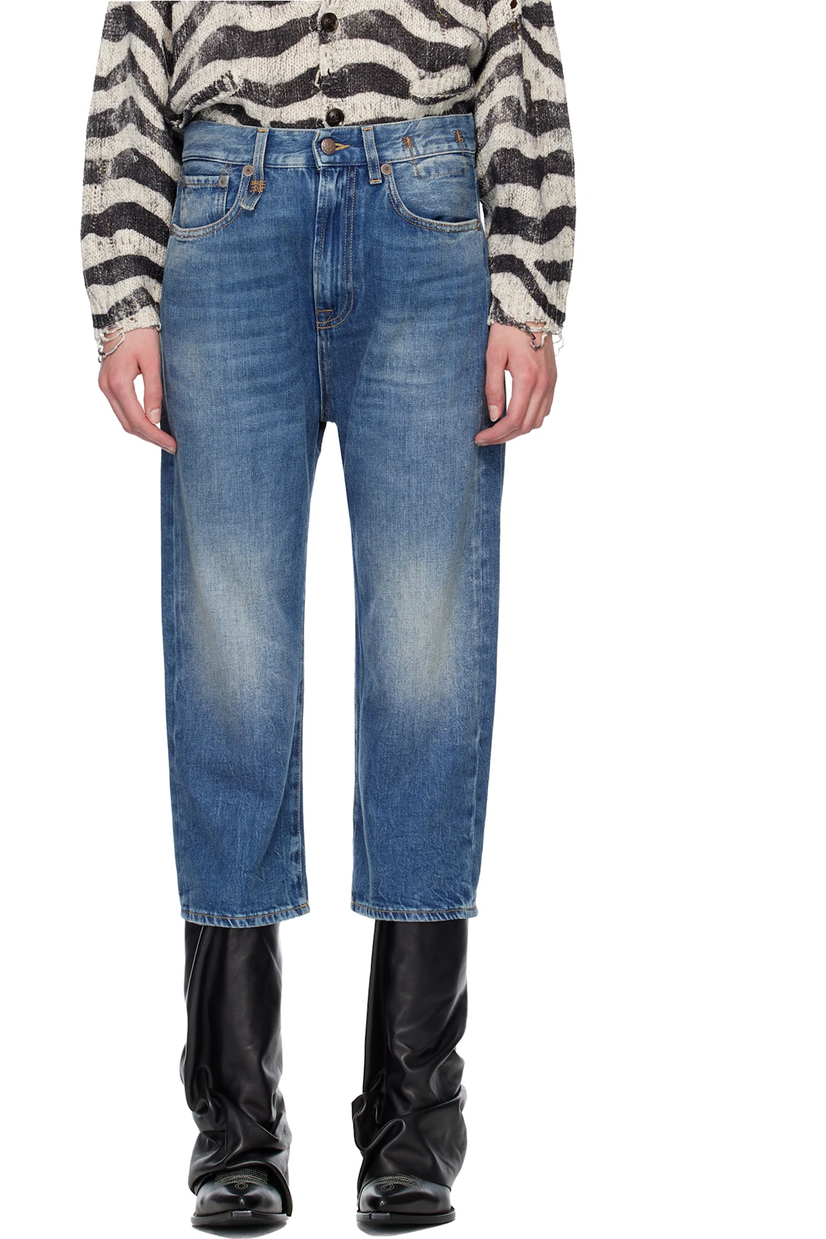 Blue Tailored Drop Jeans