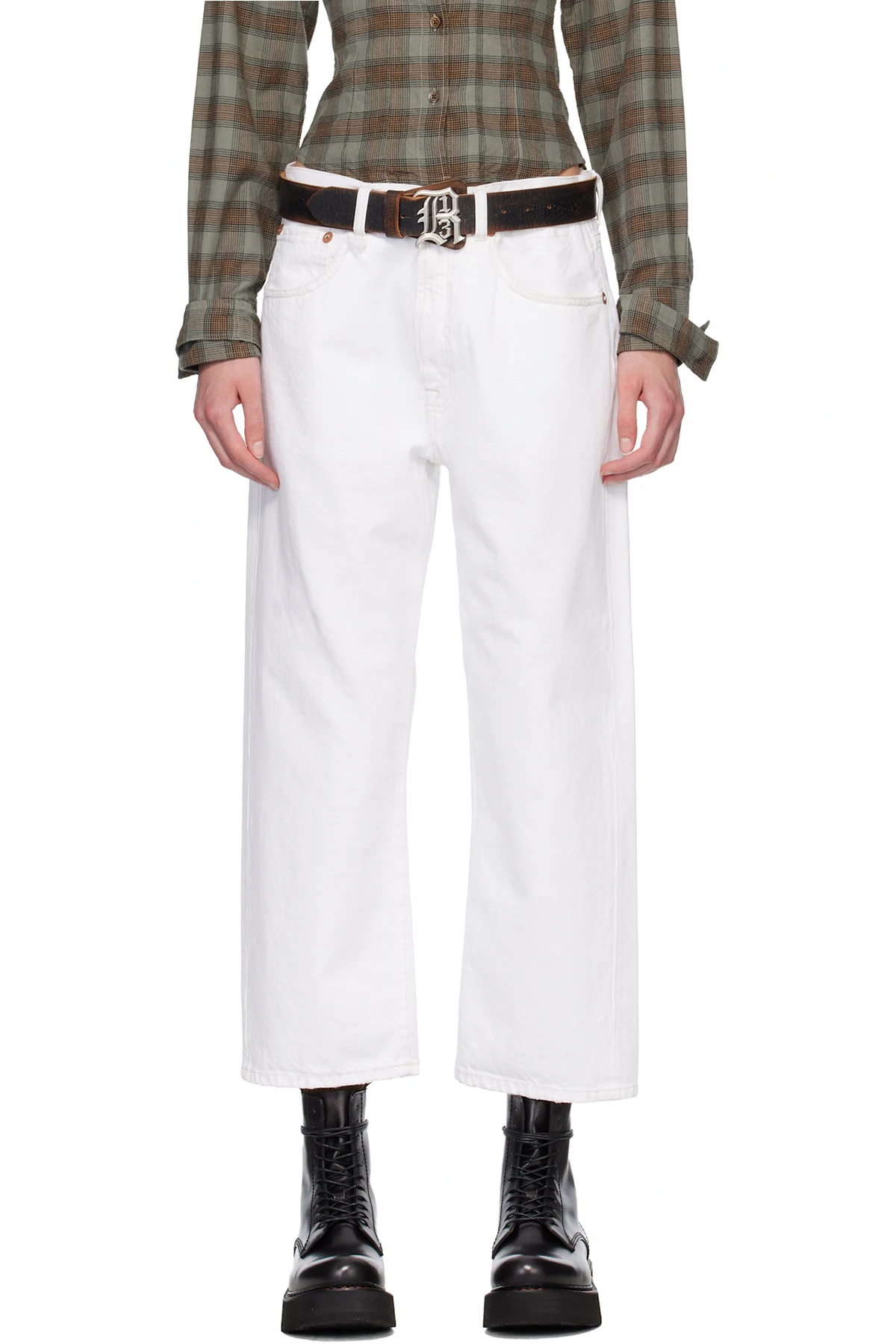 SSENSE Exclusive White Loose X BF Jeans