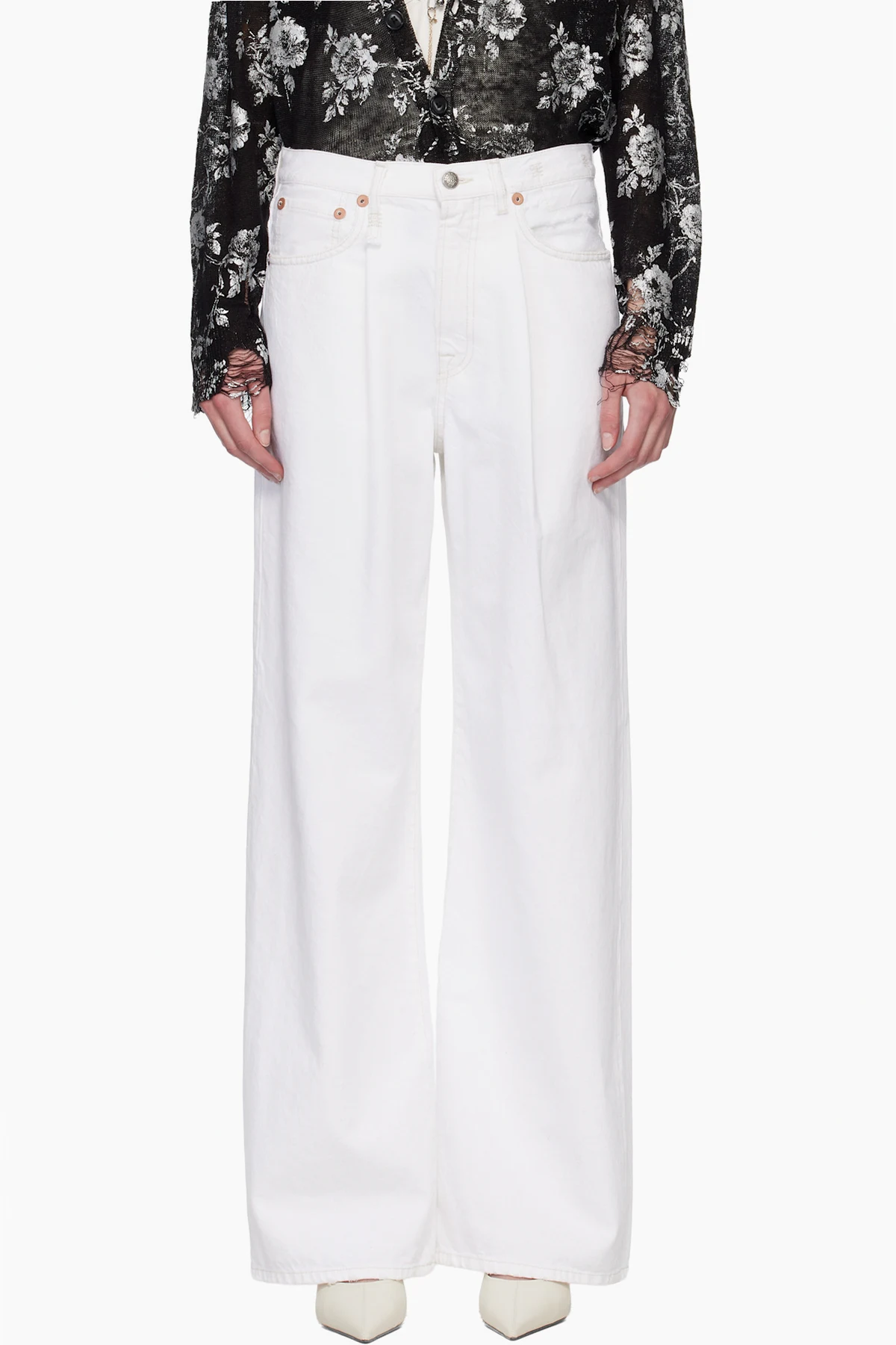 SSENSE Exclusive White Baggy Damon Jeans
