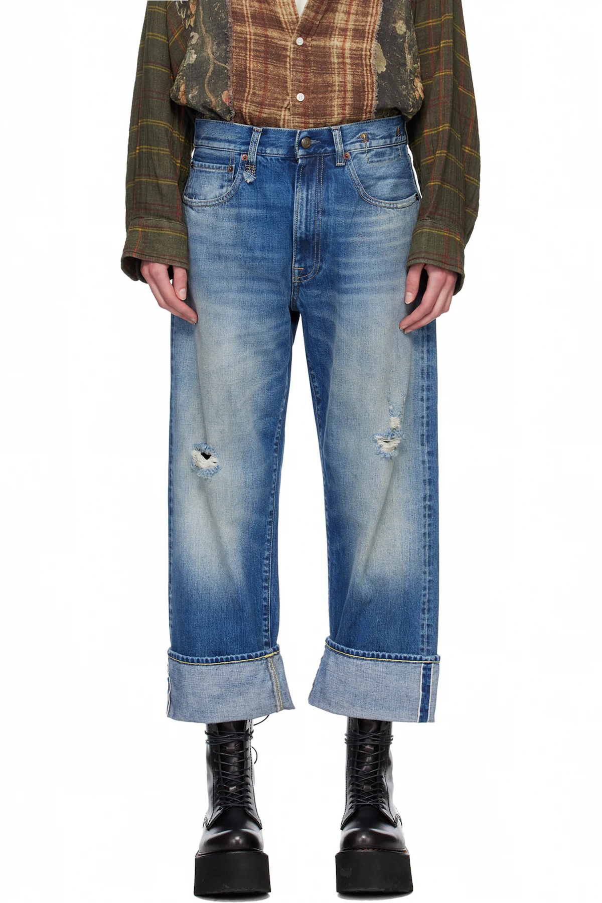 Blue Cuffed X-Boyfriend Jeans