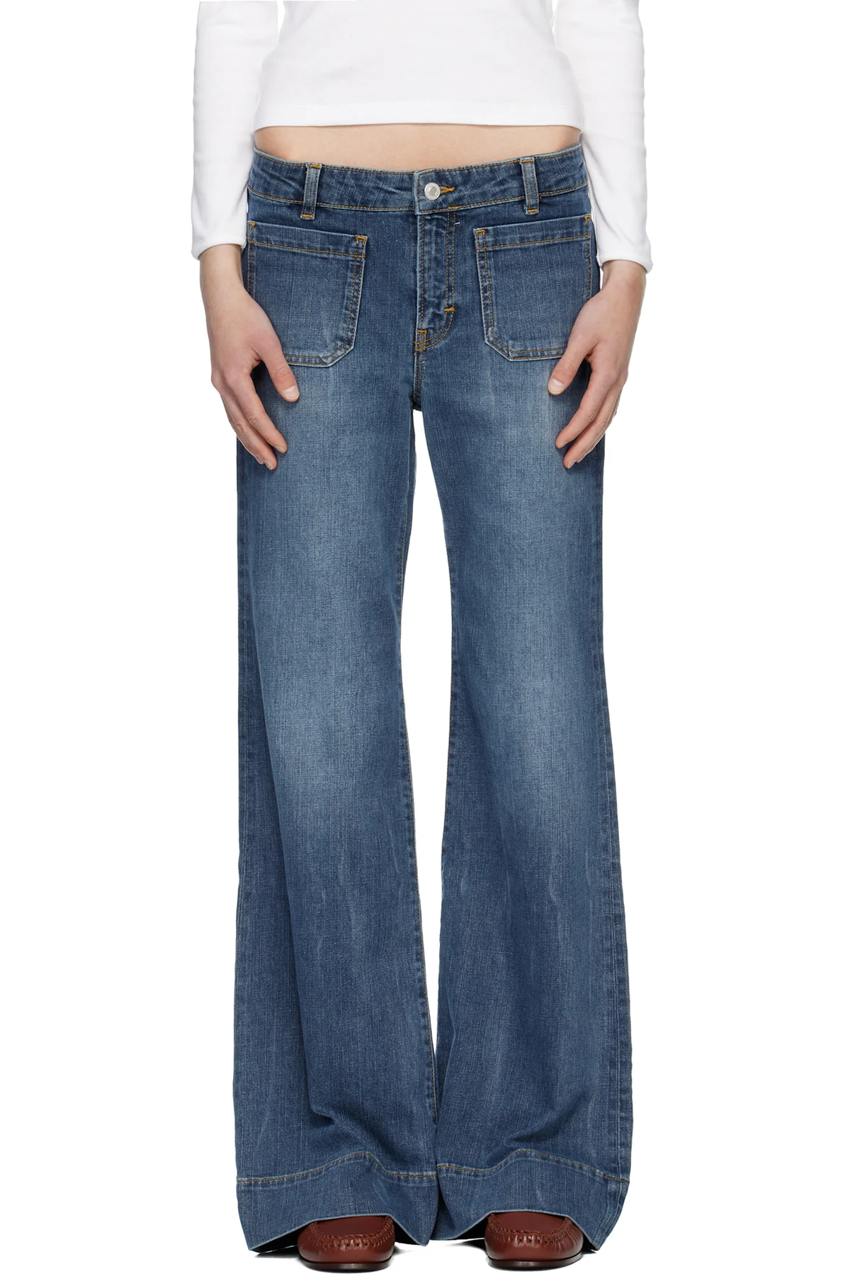 Blue St Monica Low Jeans