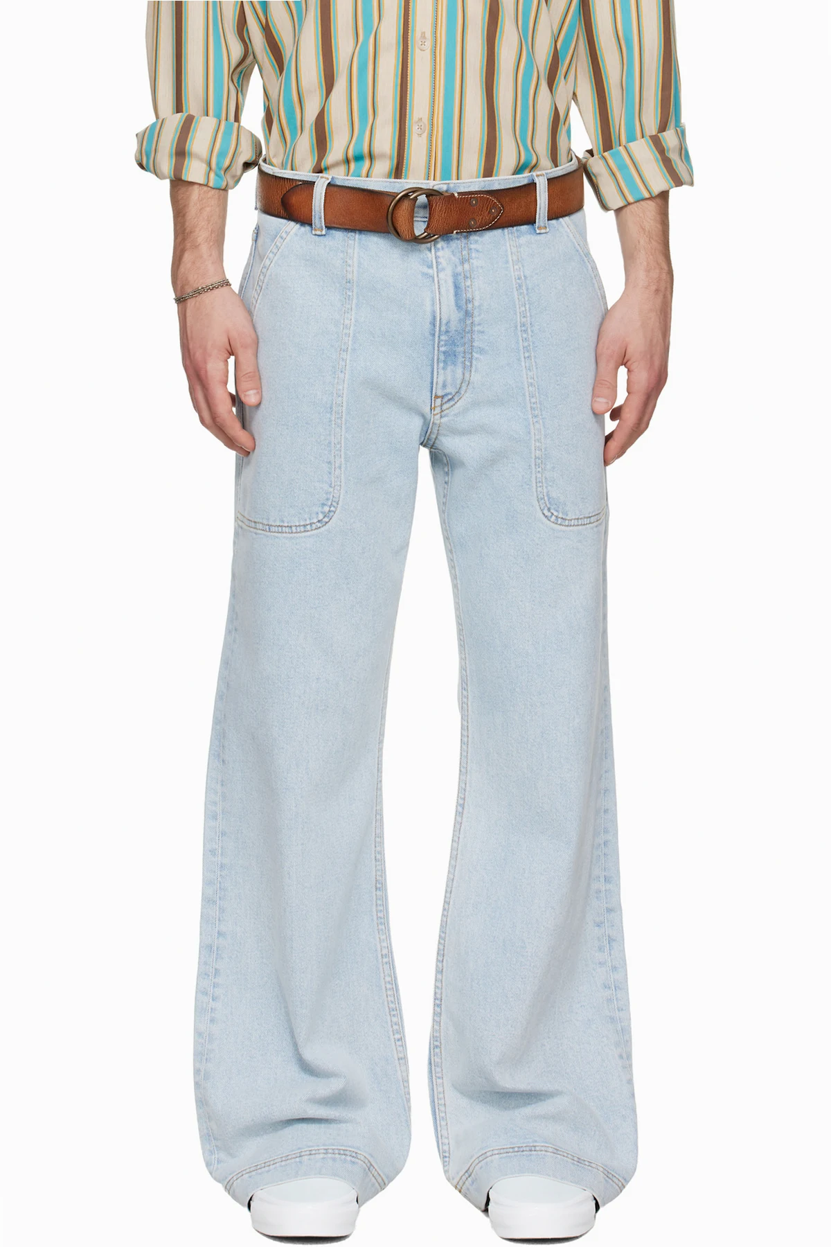 Blue Utility Flare Jeans