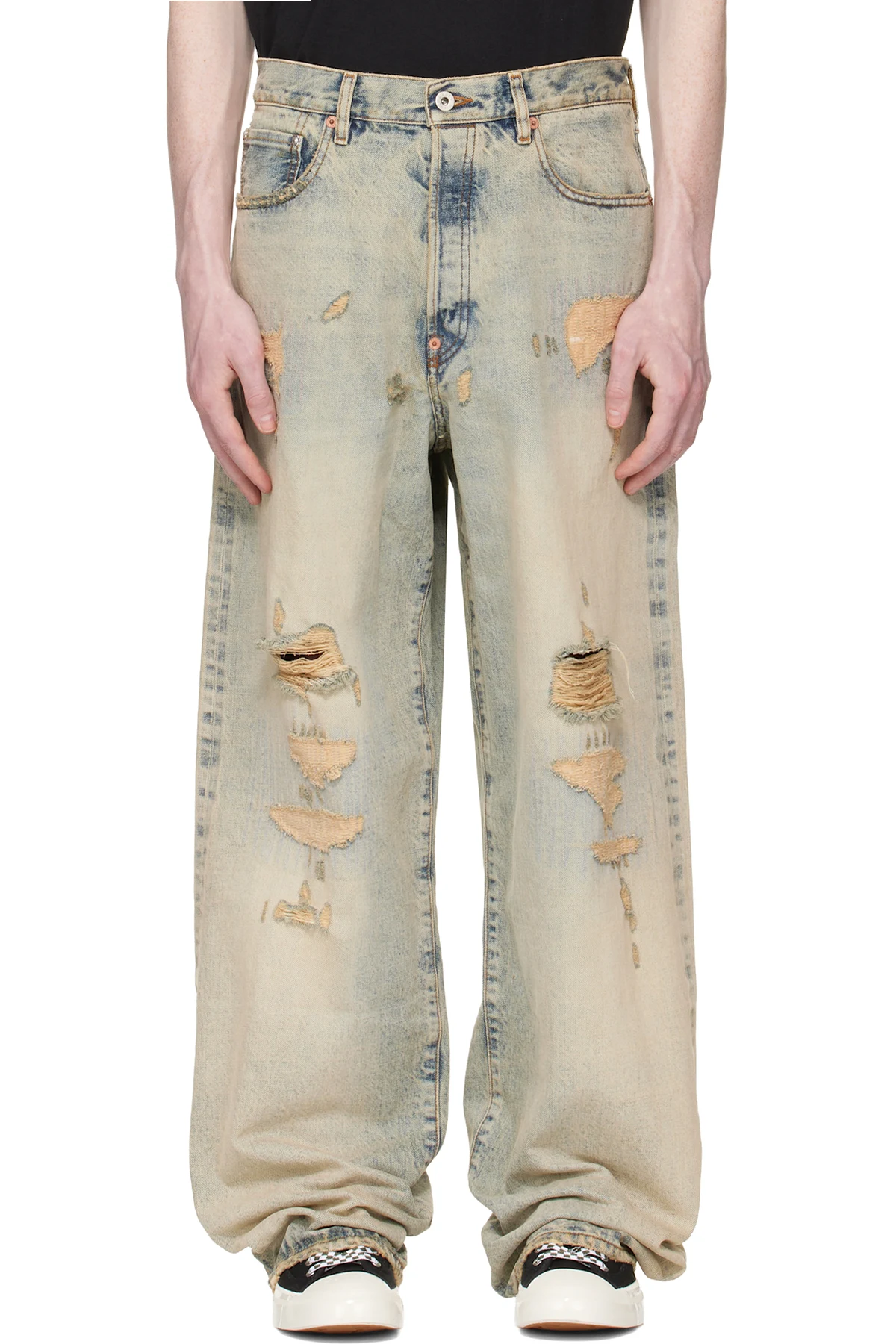 Blue Kenzo Paris Turn Up Wide Fit Jeans