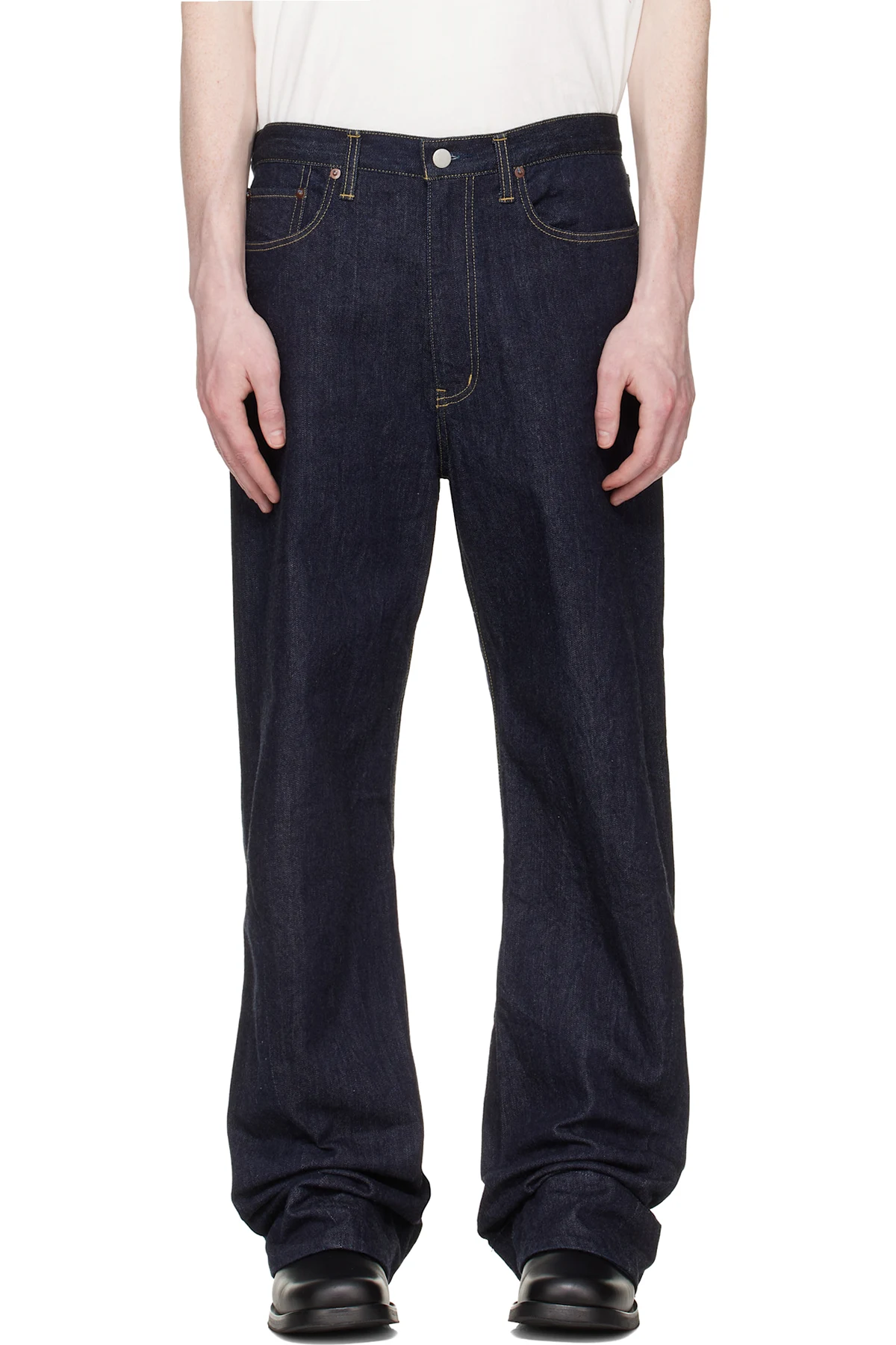 Navy Twist Cut Jeans