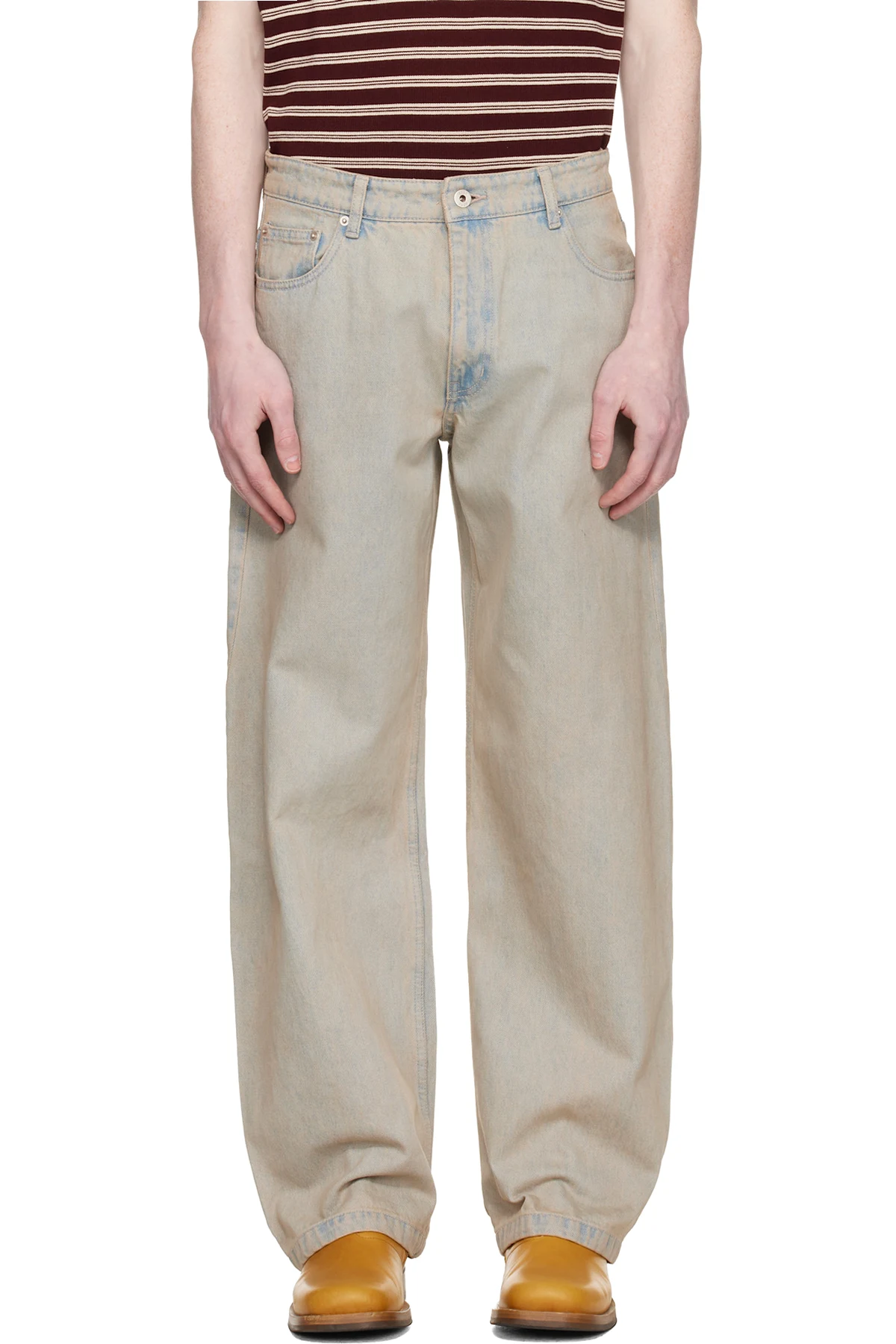 Beige Back Side Tinted Jeans