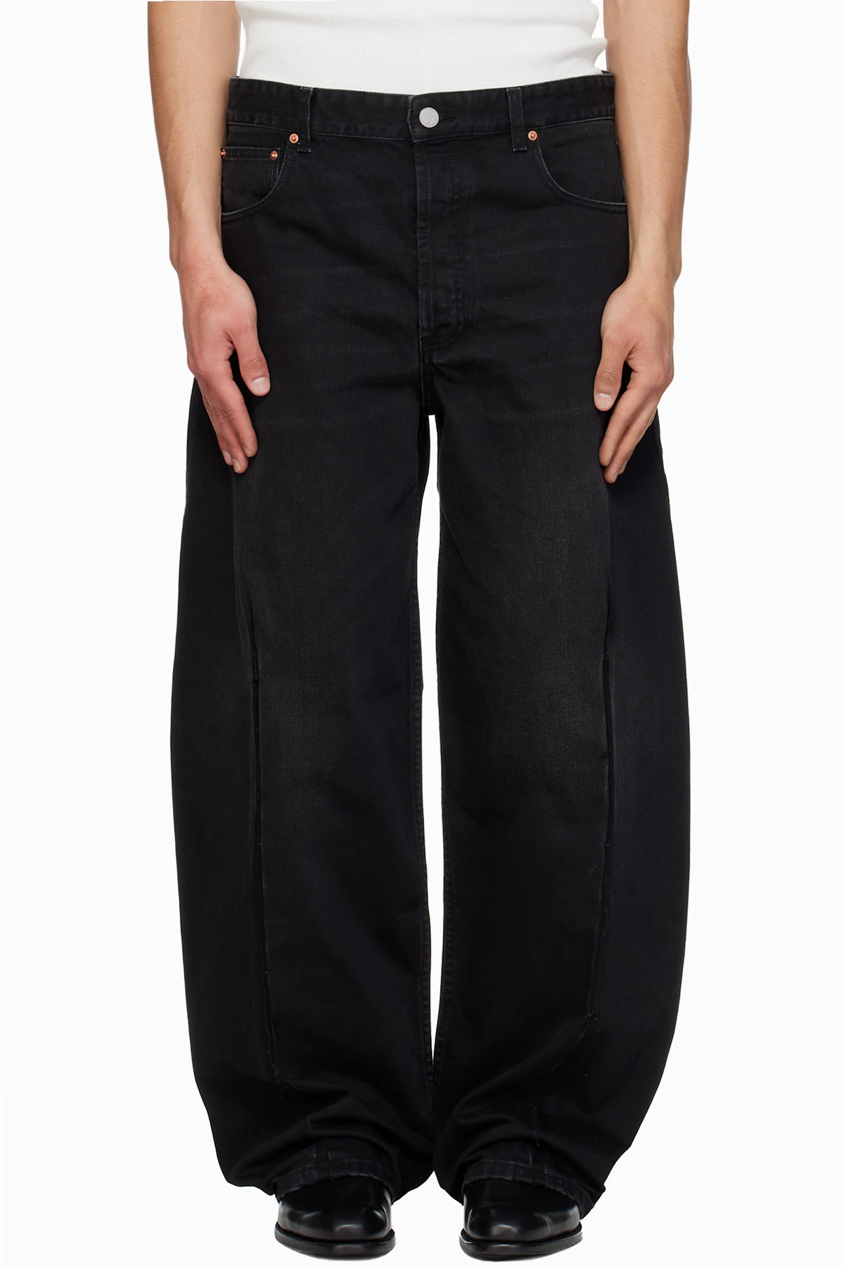 Black Cut Cross Jeans