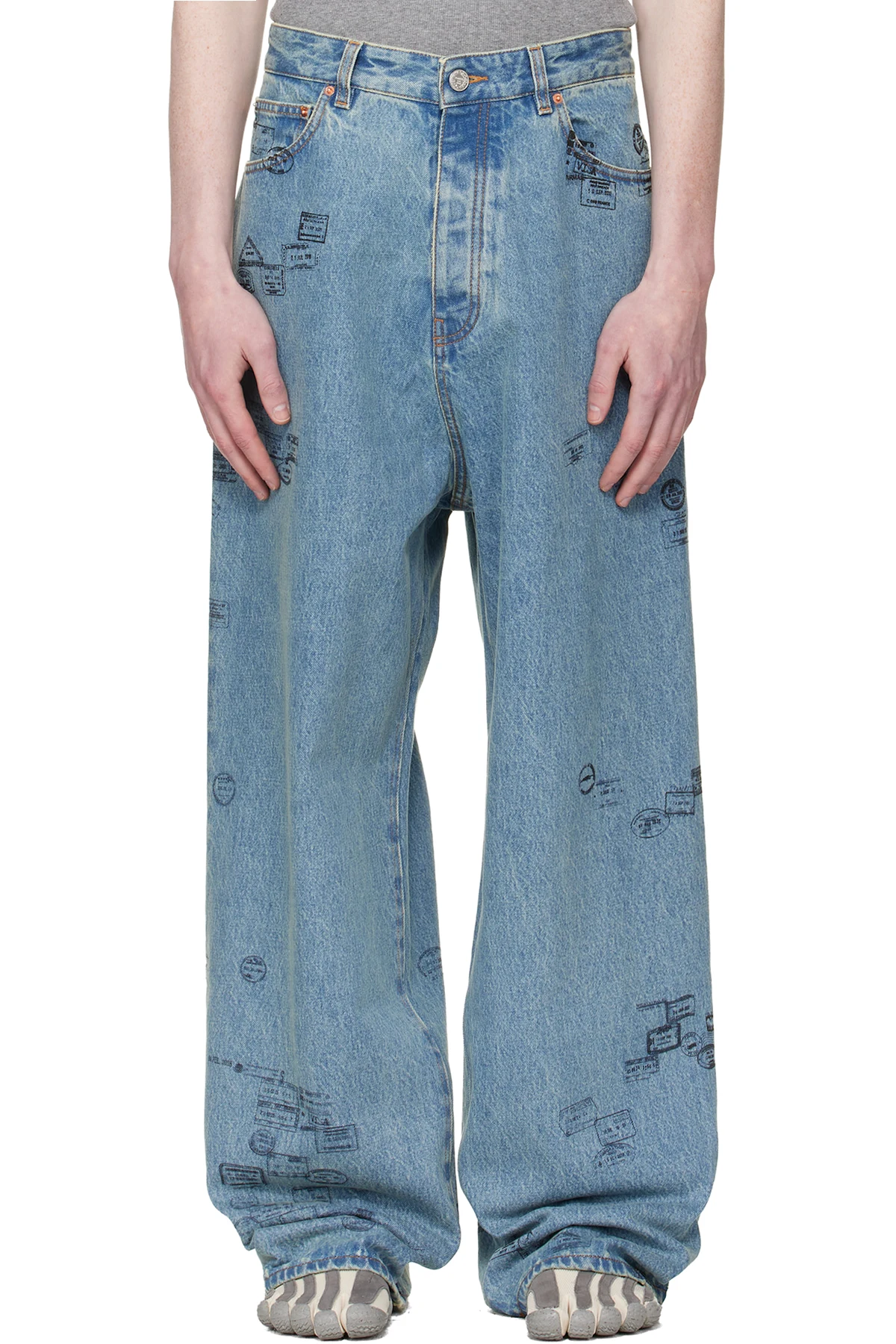Blue Passport Stamps Jeans