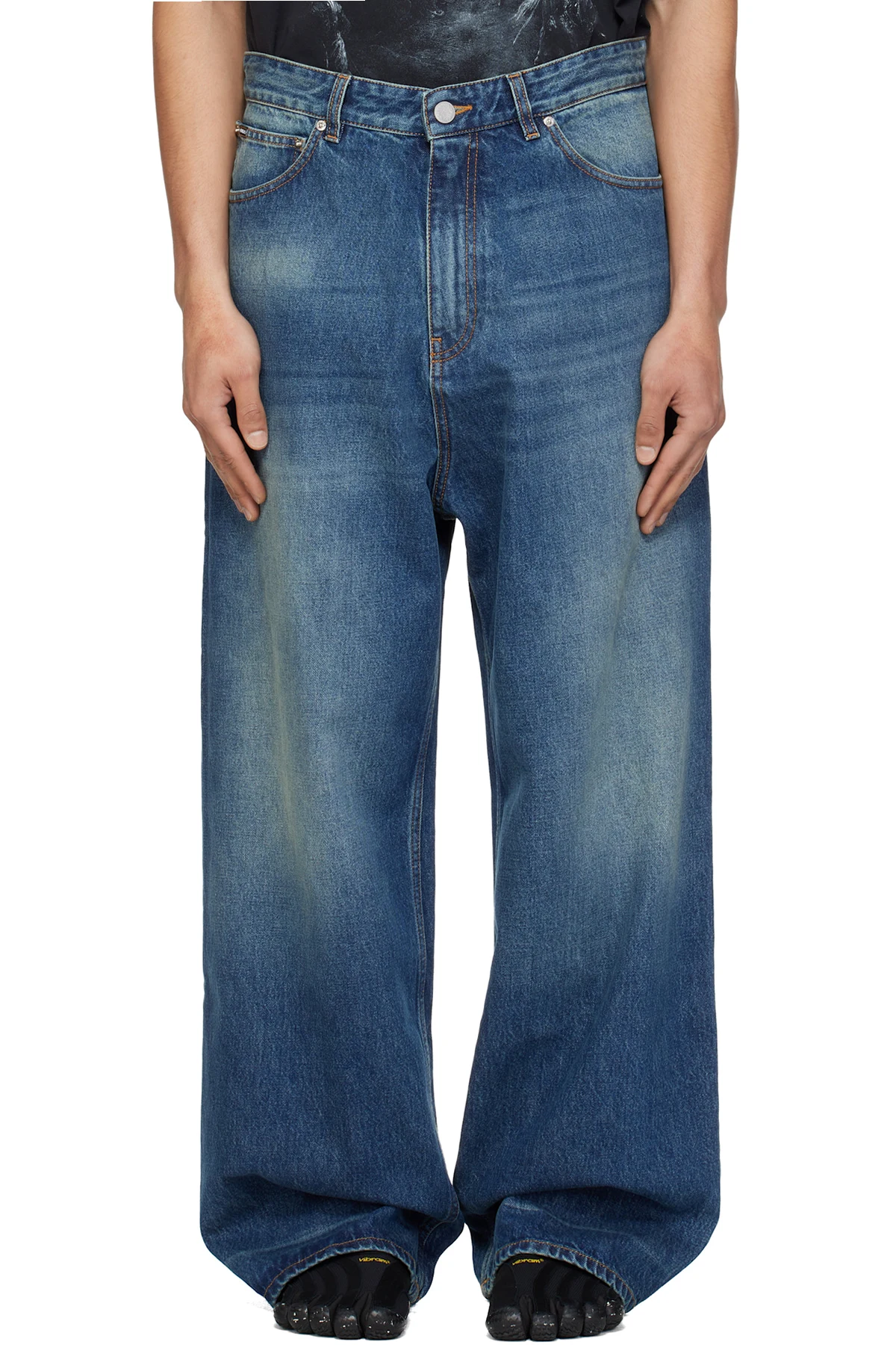 Blue Washed Baggy Jeans