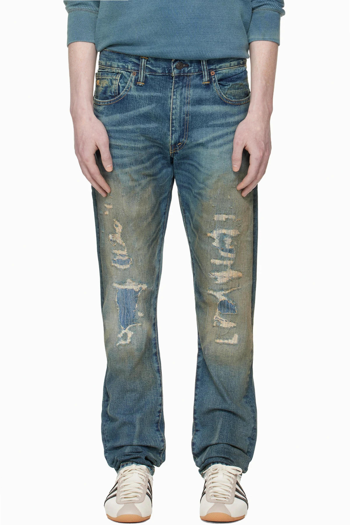 Blue High Slim Brannon Distressed Jeans