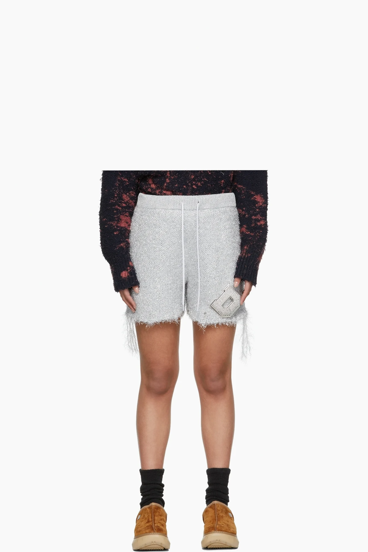 Silver Metal Letter Shorts