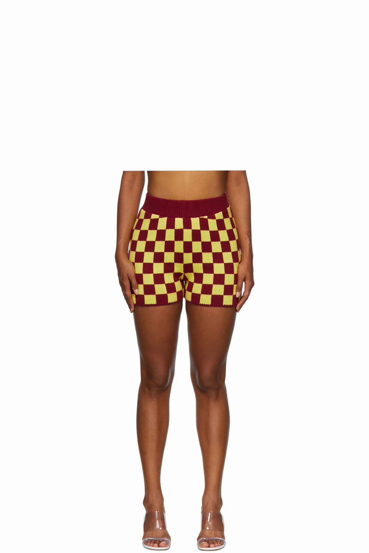 Burgundy Checkered Shorts