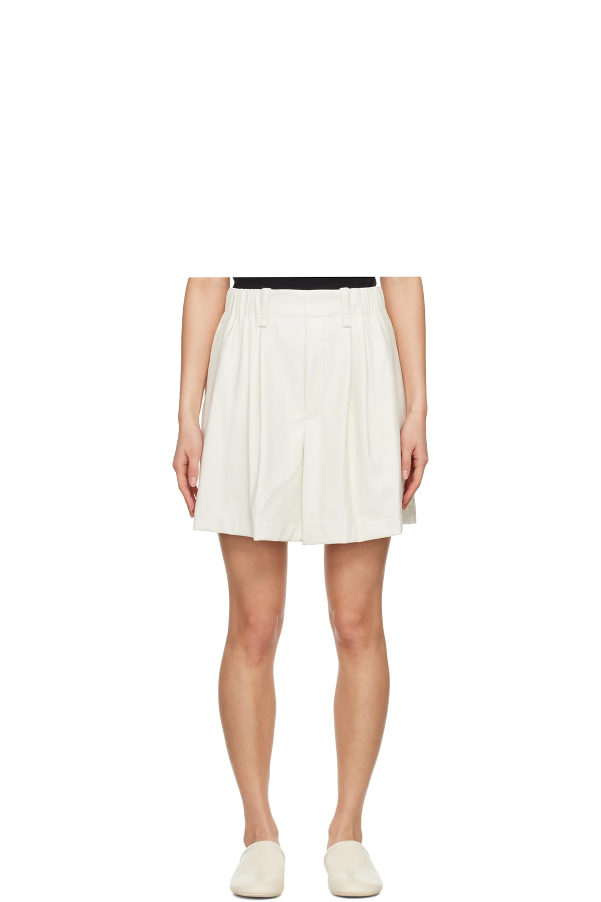 Off-White Figure Faux-Leather Shorts