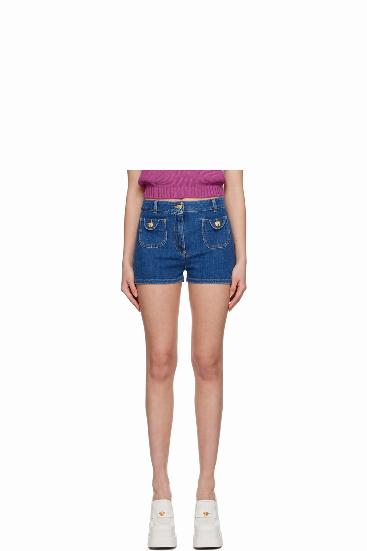 Blue Teddy Denim Shorts