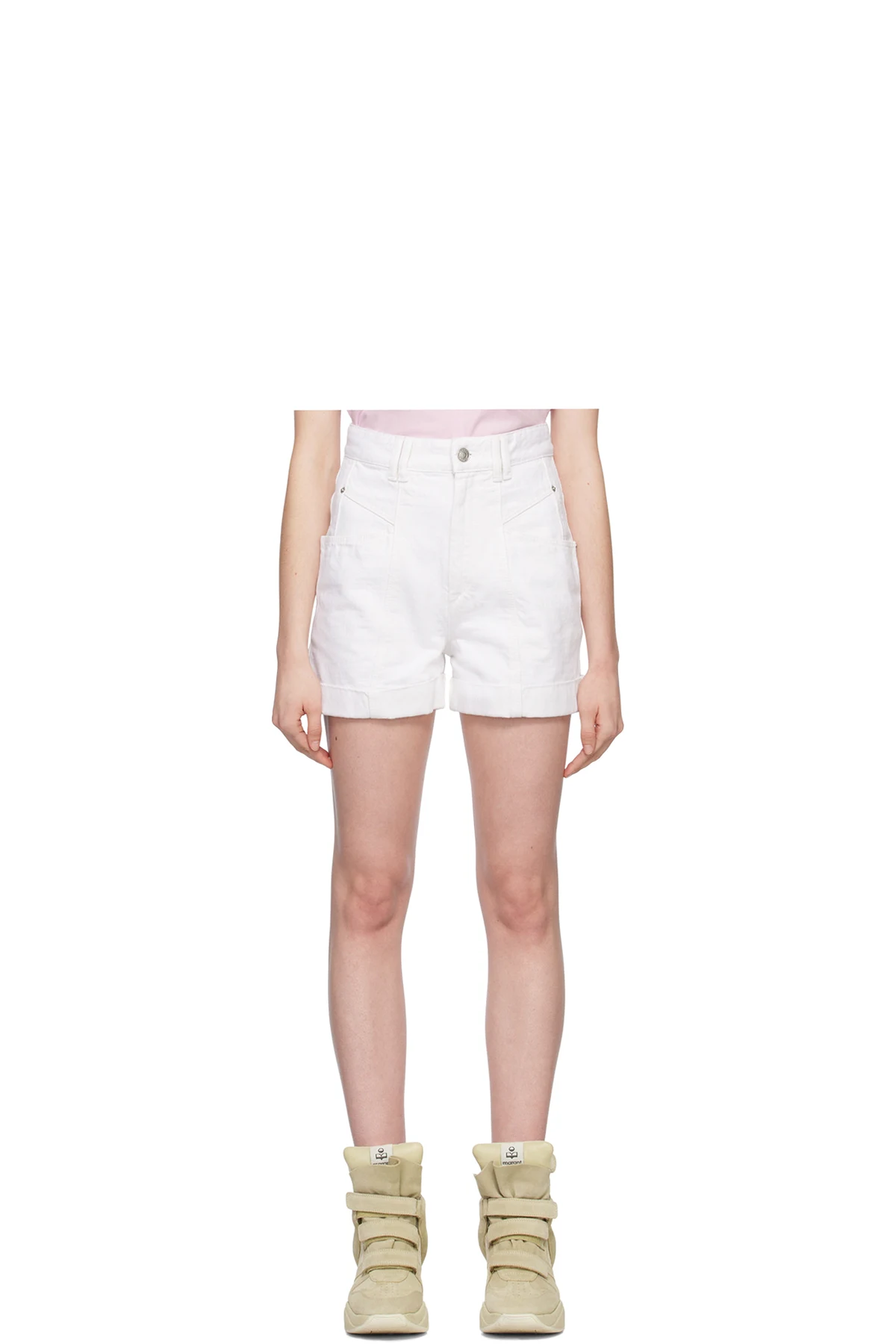 White Vetanio Denim Shorts