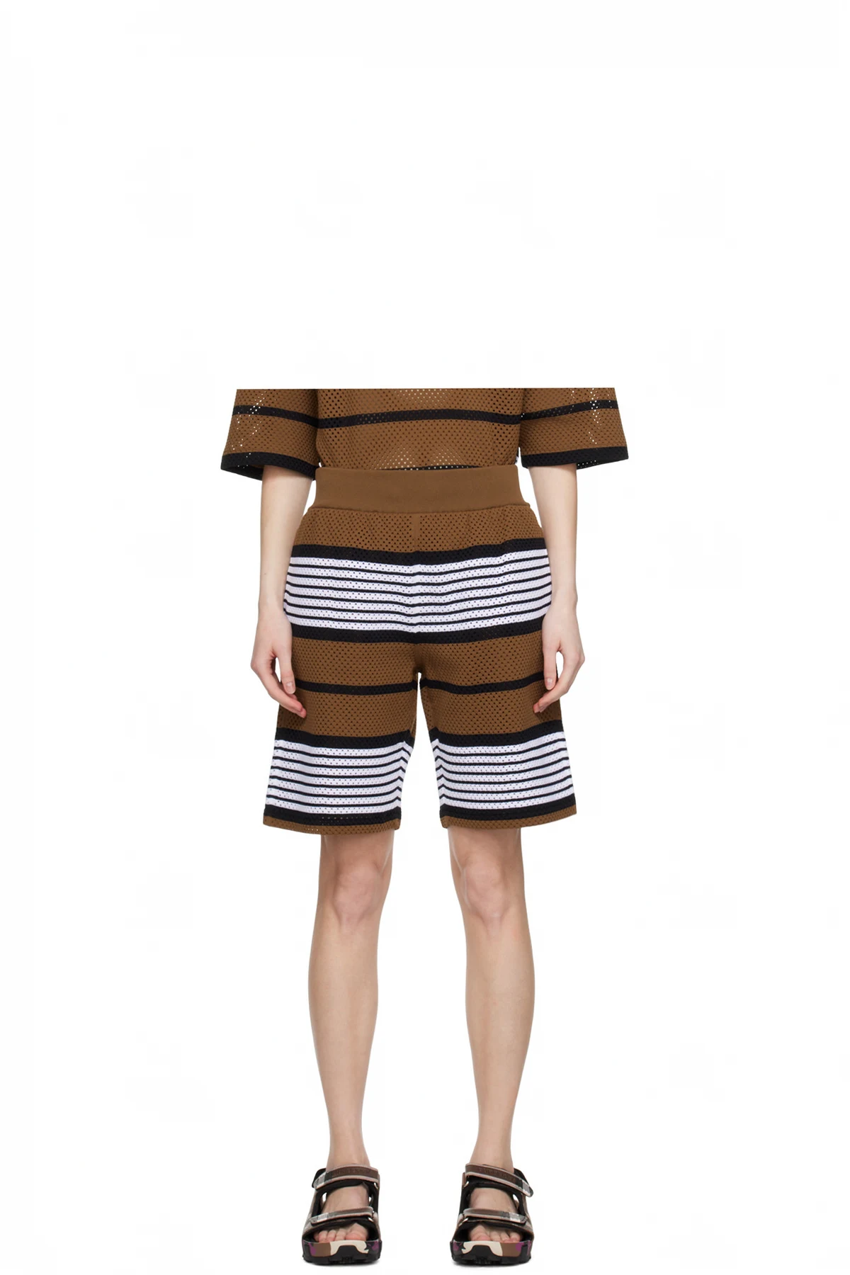 Brown Stripe Shorts