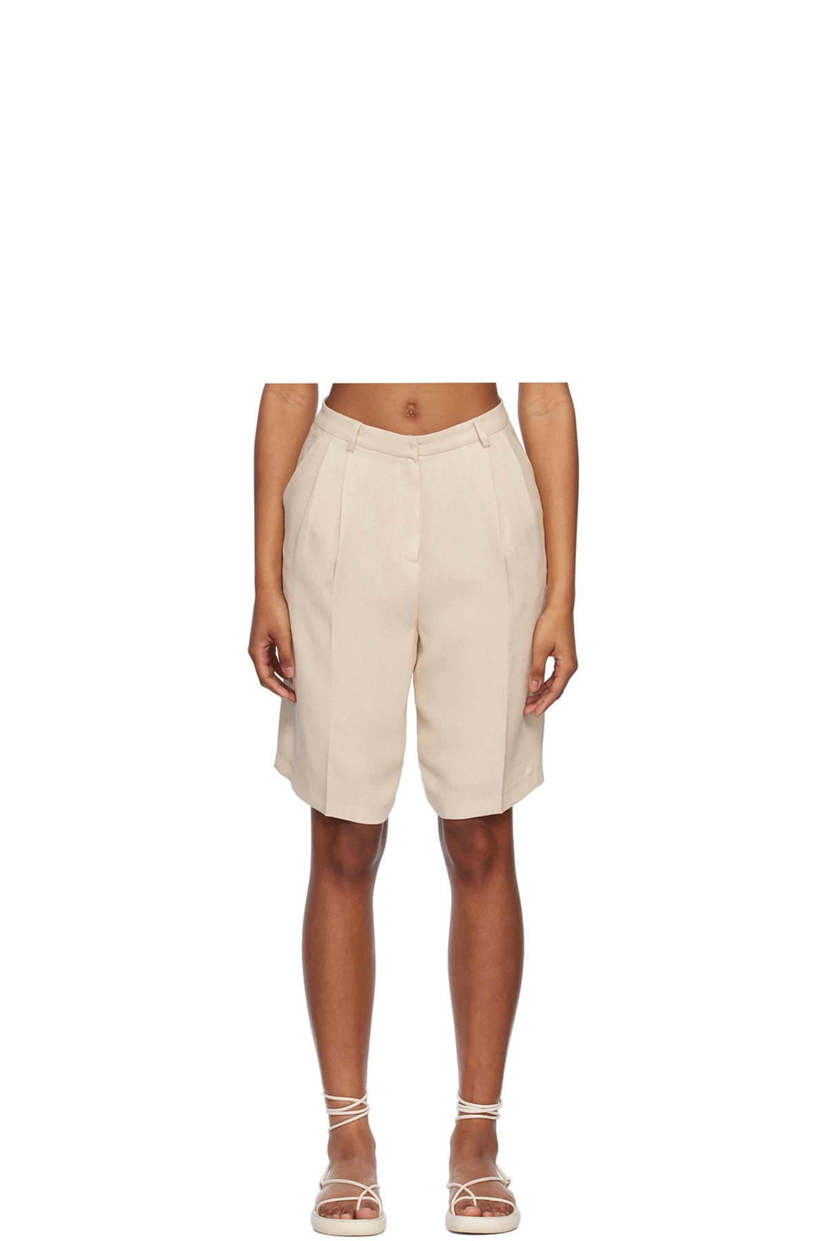Beige Low-Waisted Shorts