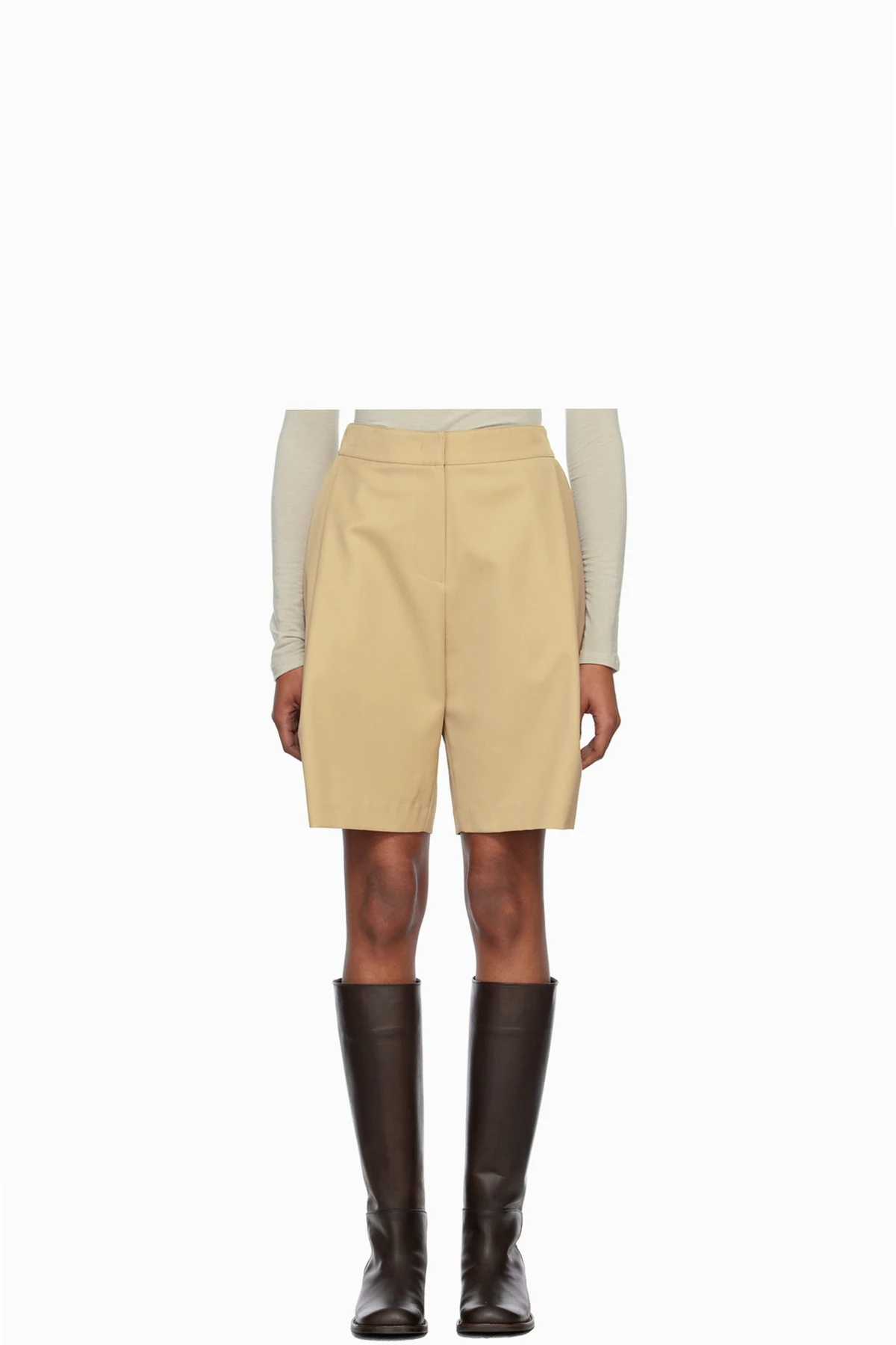 Beige Garconne Shorts