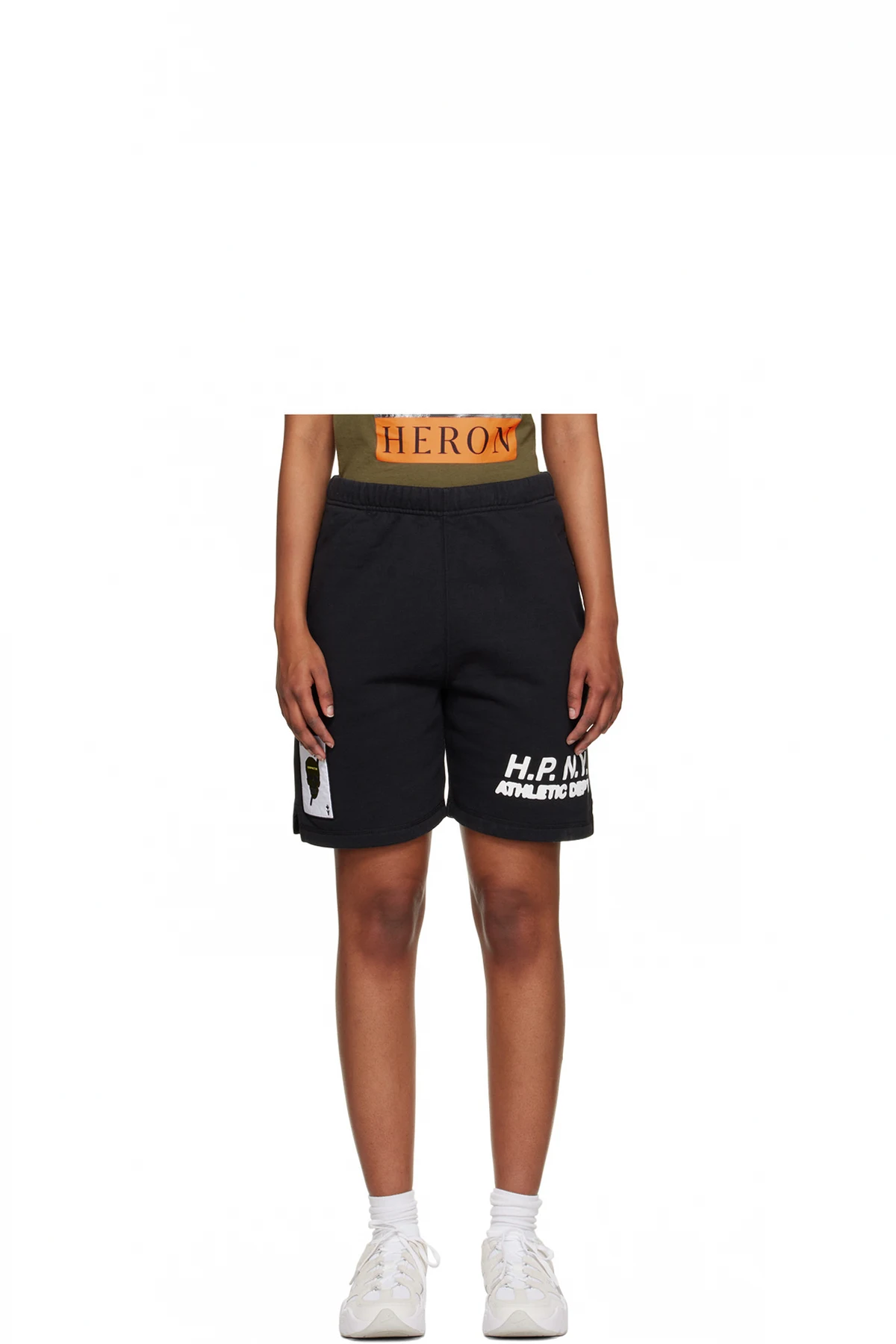 Black 'H.P. N.Y.' Shorts