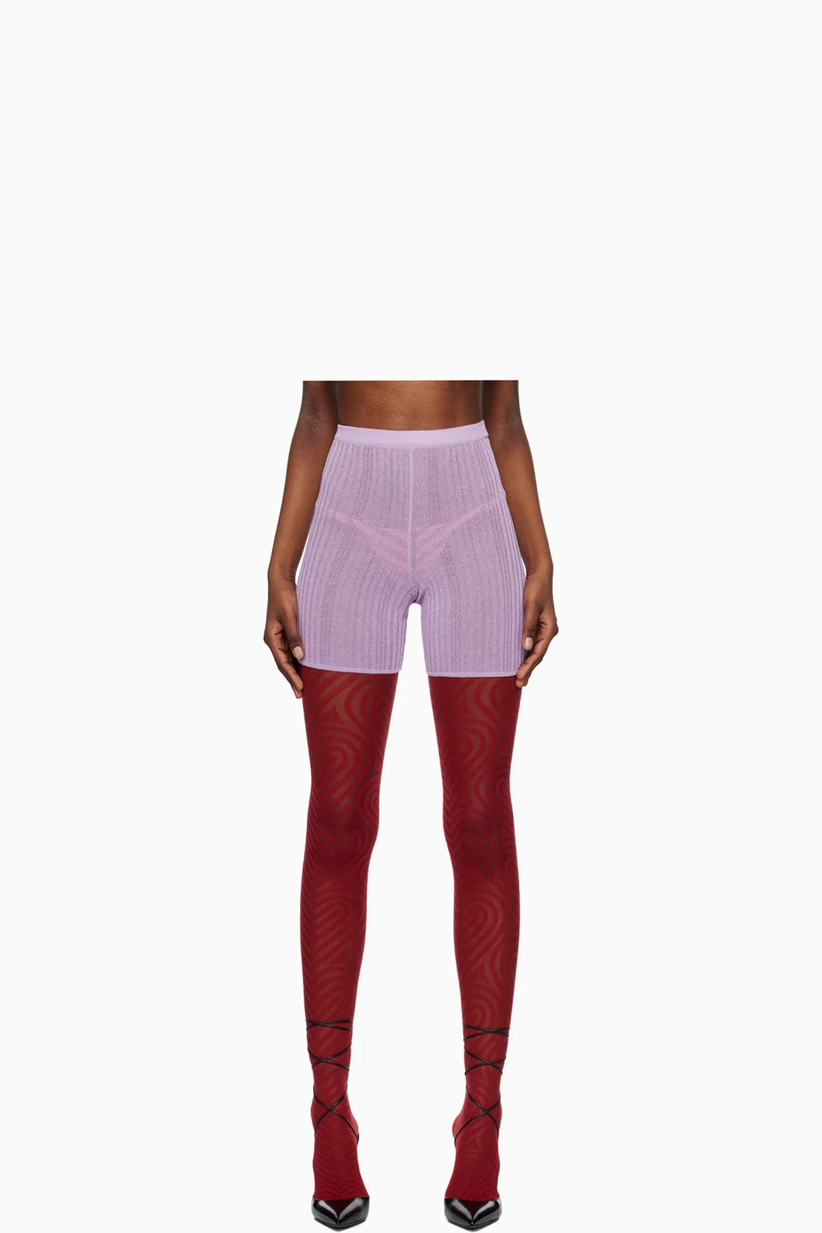 Purple Elasticized Shorts