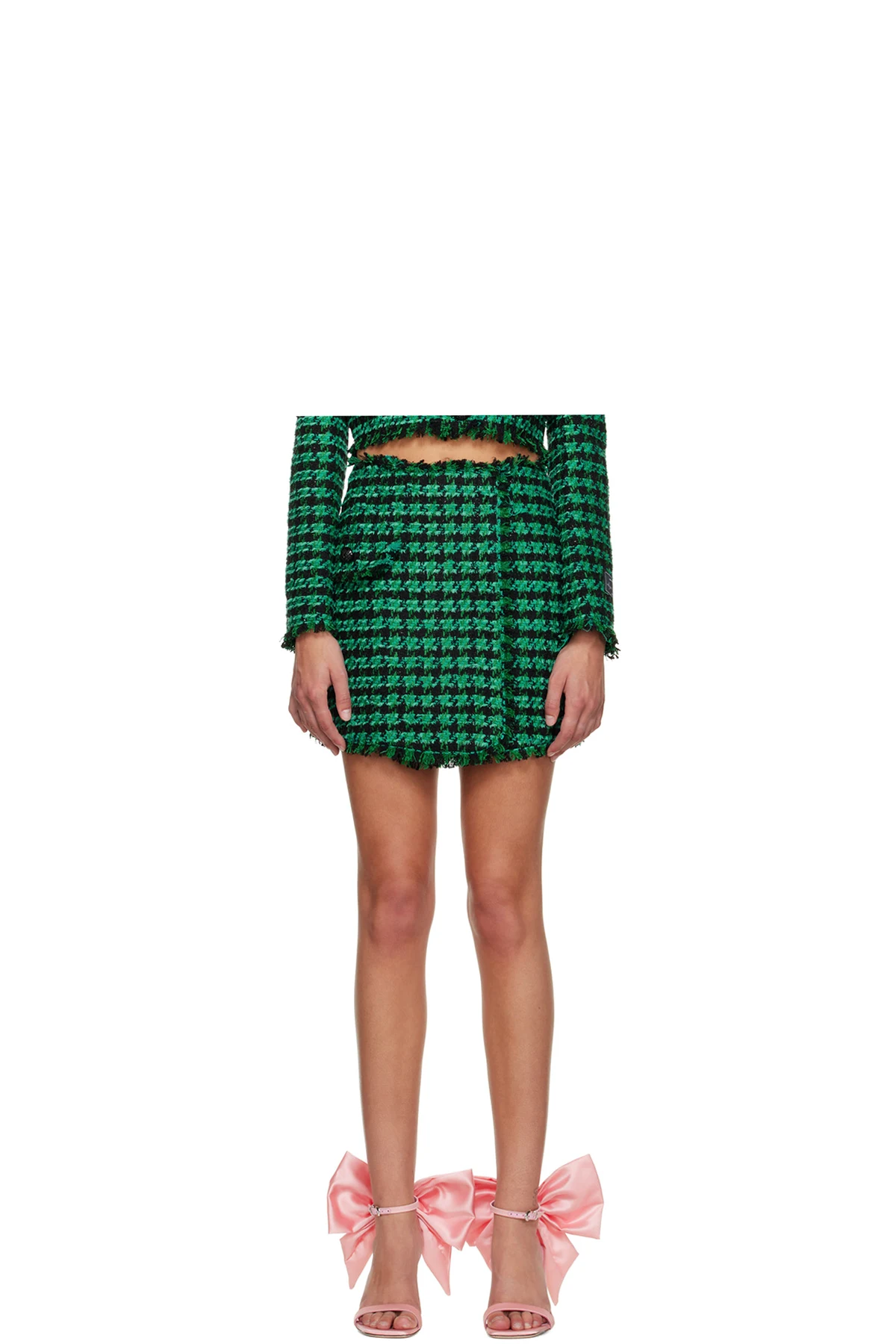 Green Frayed Skort