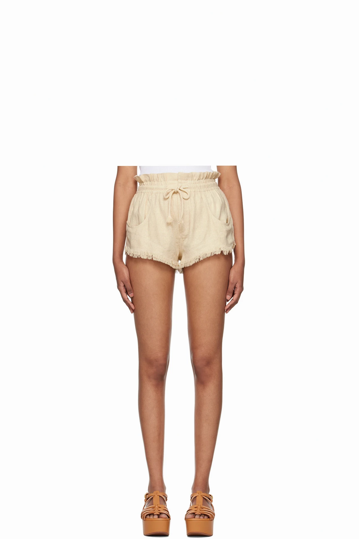 Beige Talapiz Shorts
