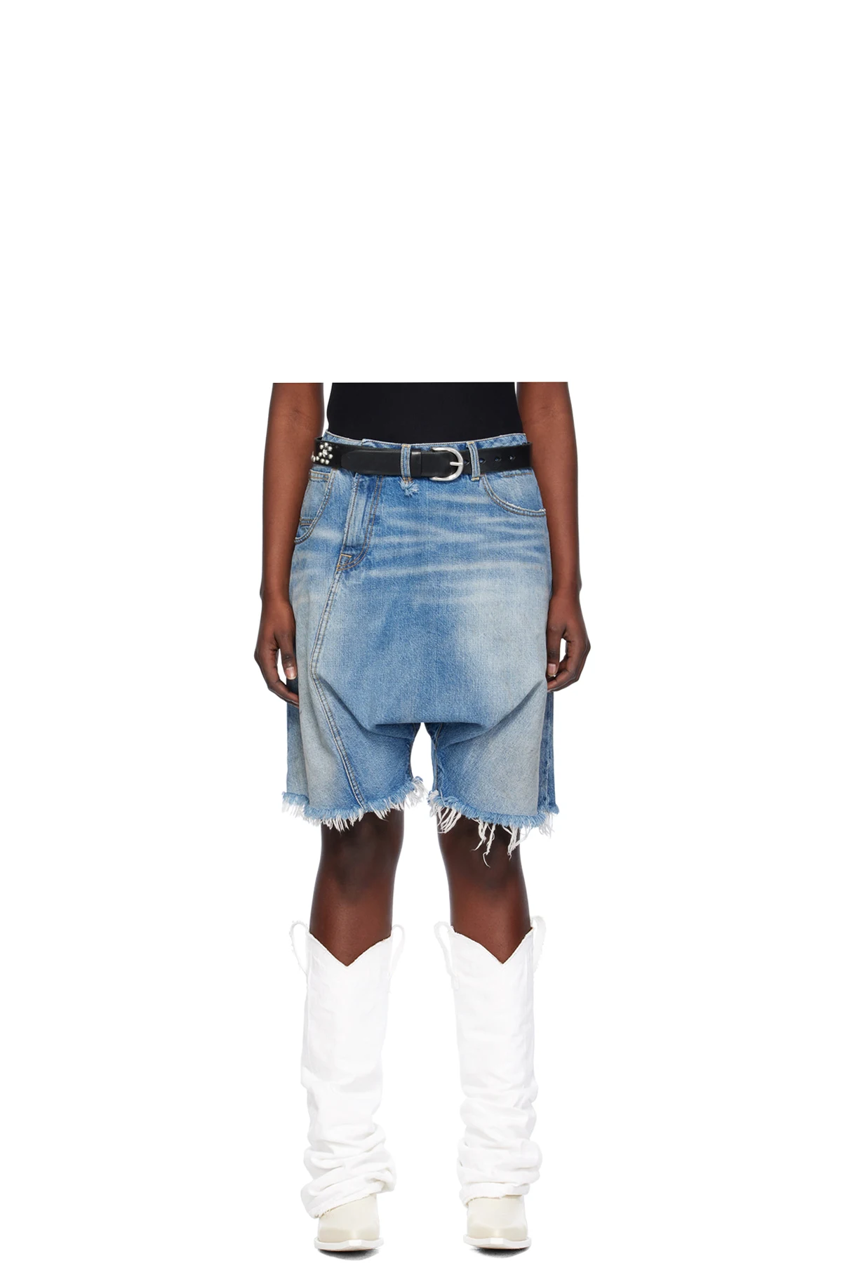 SSENSE Exclusive Blue Twister Denim Shorts