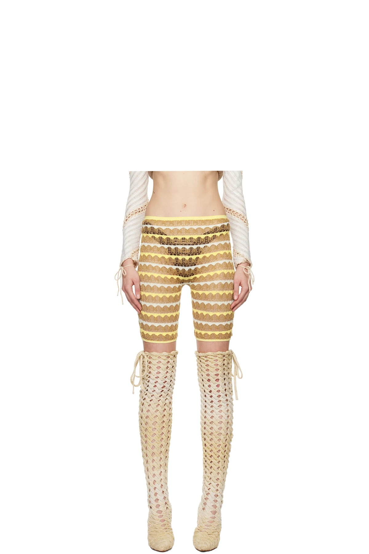 SSENSE Exclusive Yellow & Tan Lacey Shorts