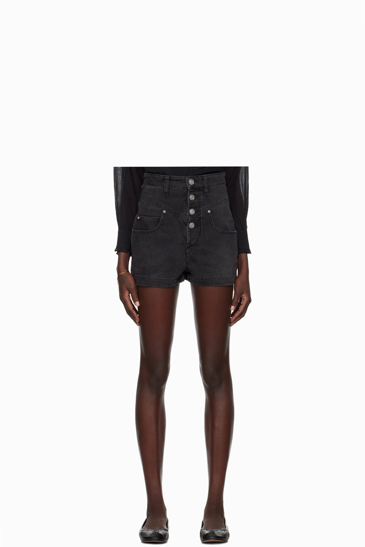 Black Jovany Denim Shorts