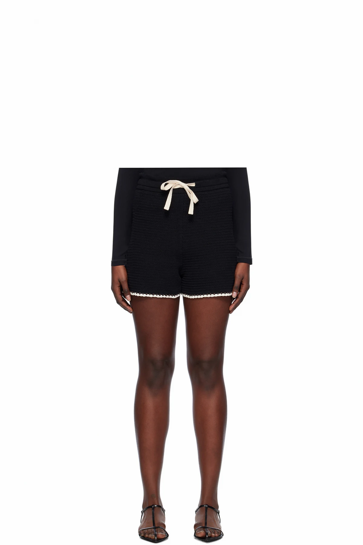 Black Stitching Shorts