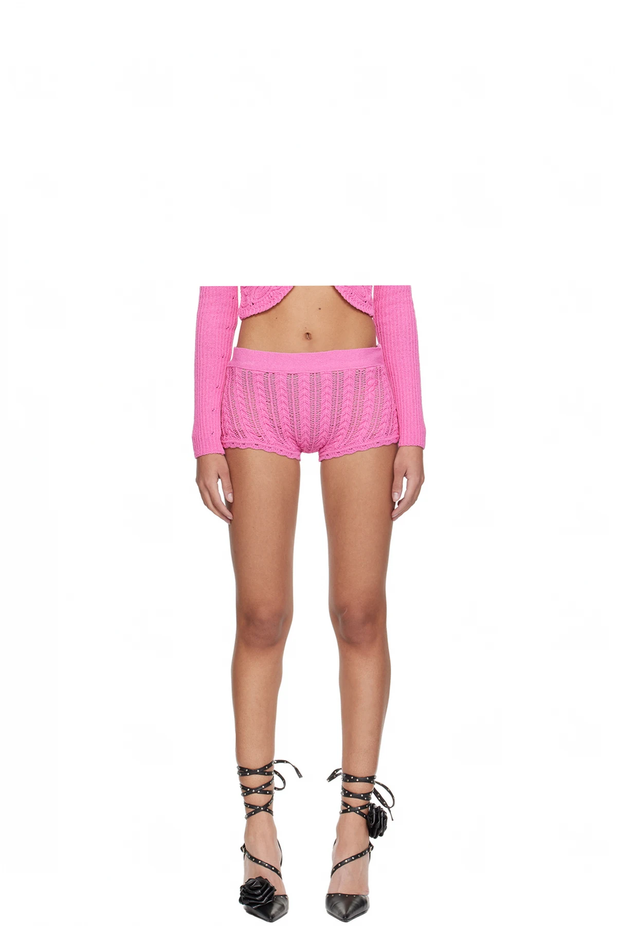 Pink Scalloped Shorts