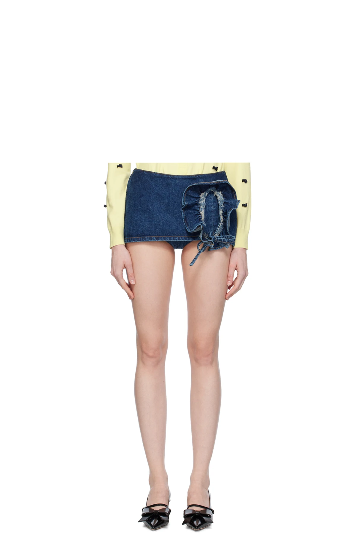 Blue Micro Denim Skort