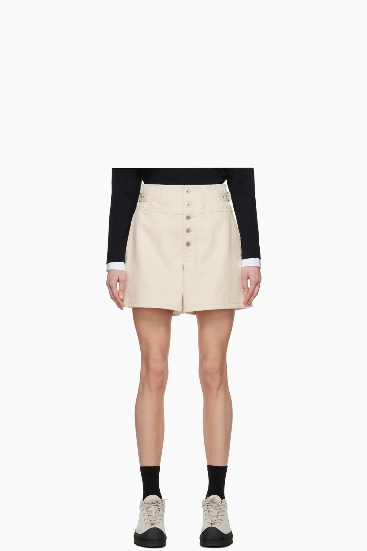 Off-White Pin-Buckle Denim Shorts