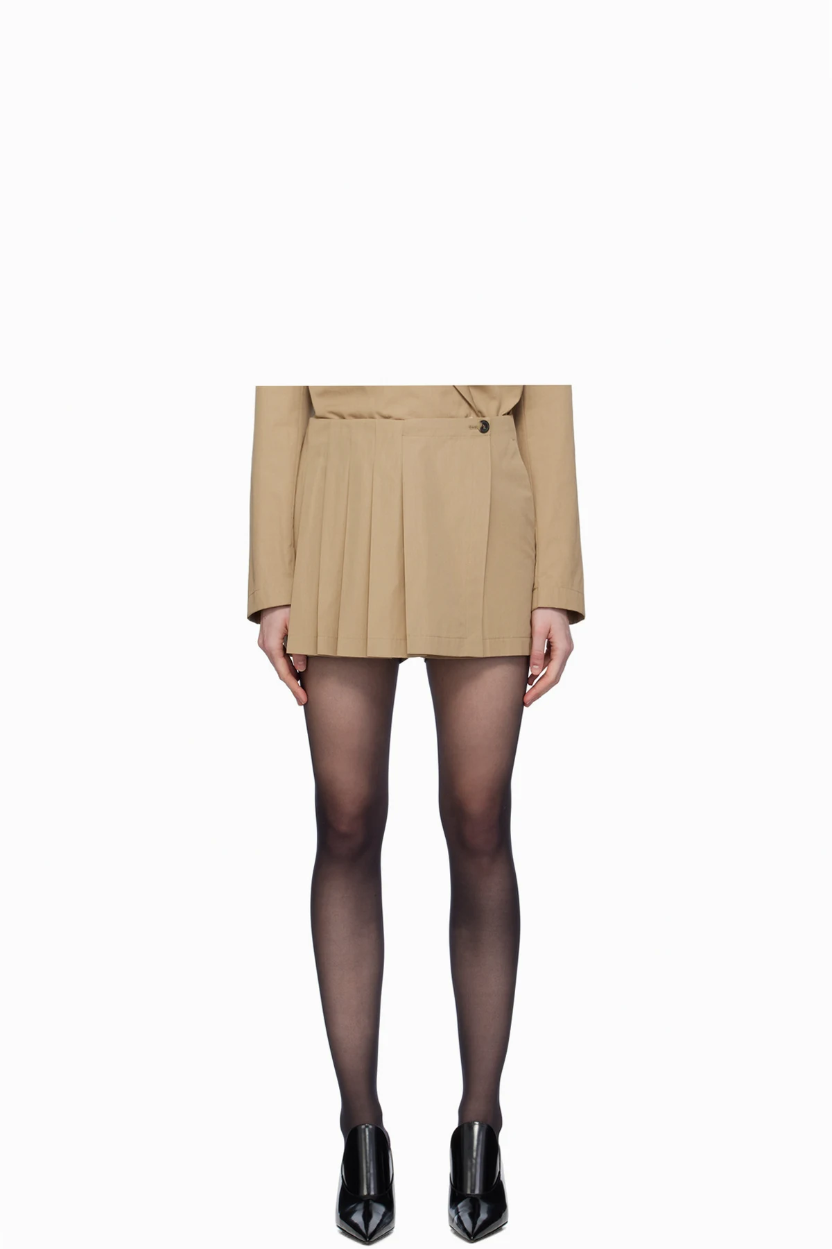 Beige Pleated Skort