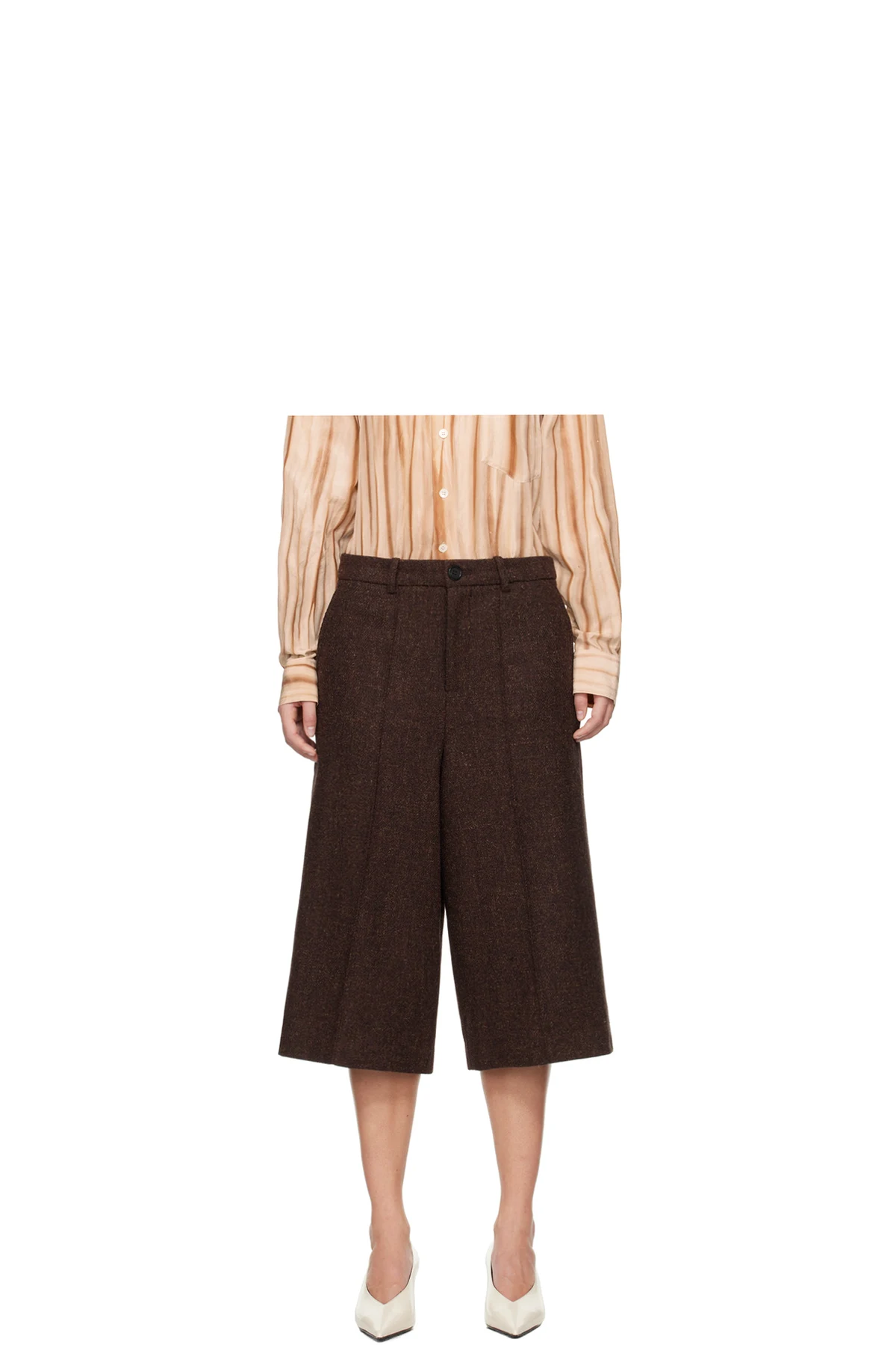 Burgundy Wool Bermuda Shorts