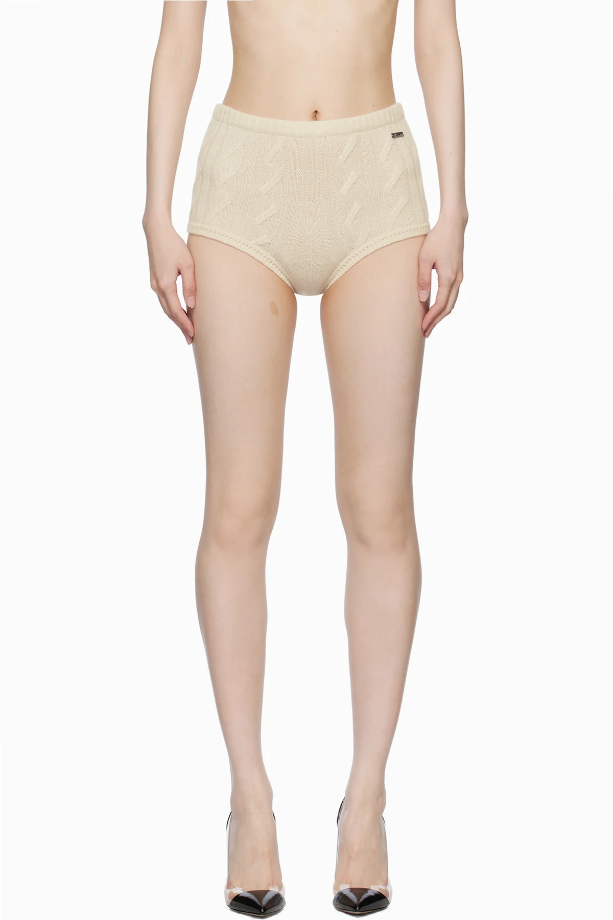 Off-White Braid Cable Knit Shorts