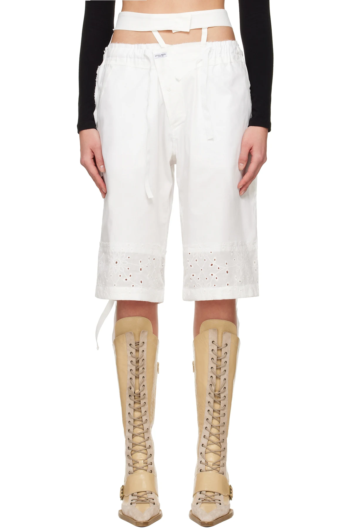 White Baggy Cargo Shorts