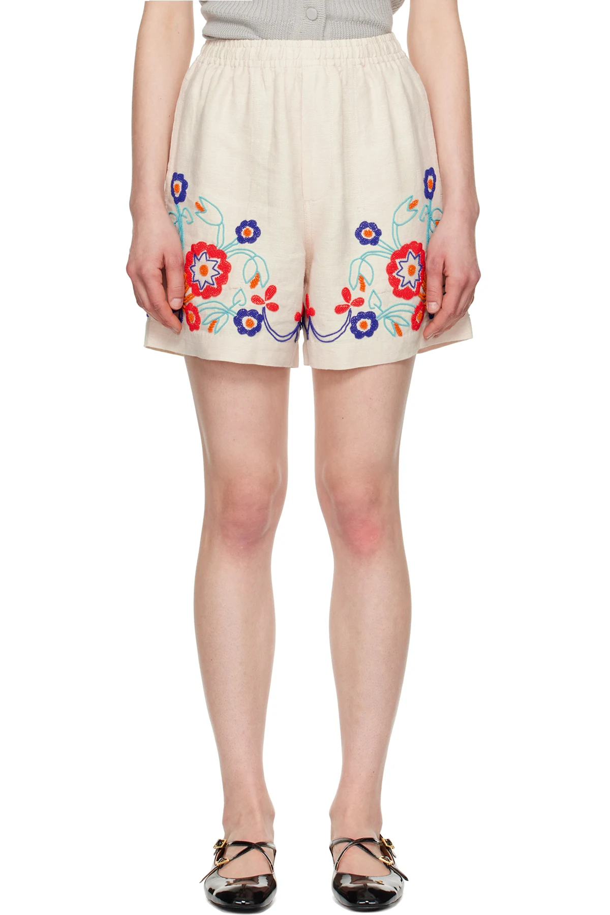 Off-White Beaded Garden Party Shorts